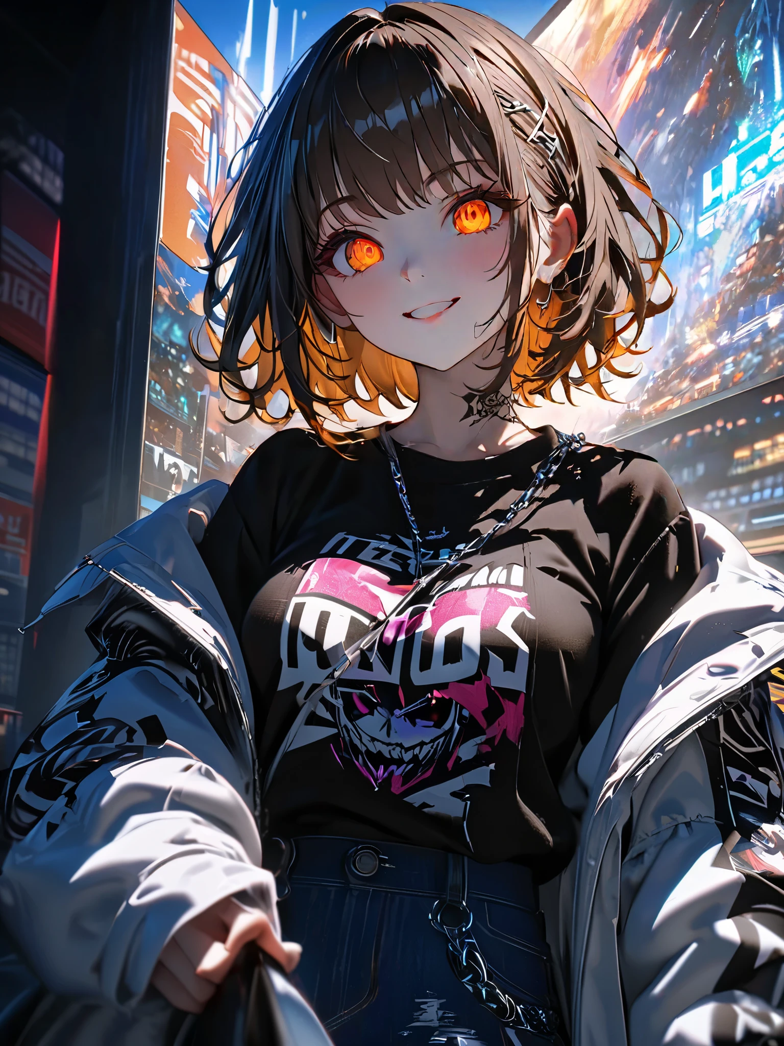 (masterpiece, best quality:1.5), (ultra detailed, high resolution, 8k, beautiful detailed, UHD, best ), white hair, , 1 cool girl, Oversized sweatshirt, Body covered with scars, A frightened look on your face, covered in bruises all over, full body shot, Painful larger wound