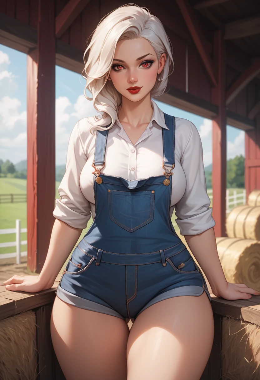 the blonde, blue-eyed beautiful cowgirl wears a cowboy hat, and cowboy boots, and nothing else. she kneels on top of the jeans and fringed shirt that cover the hay on the floor of the barn, with horse-riding and rodeo accoutrements in the background, knees apart, her pussy on view, and gravity-defying large bust on show; her cheeks bulge, some semen is escaping her lips (8k resolution) (RAW) (realistic) (depth of field), ultra HD, realistic, vivid colours, highly detailed, UHD drawing, perfect composition, beautiful detailed intricate insanely detailed octane render trending on artstation, 8k artistic photography, photo-realistic concept art, soft natural volumetric cinematic perfect light