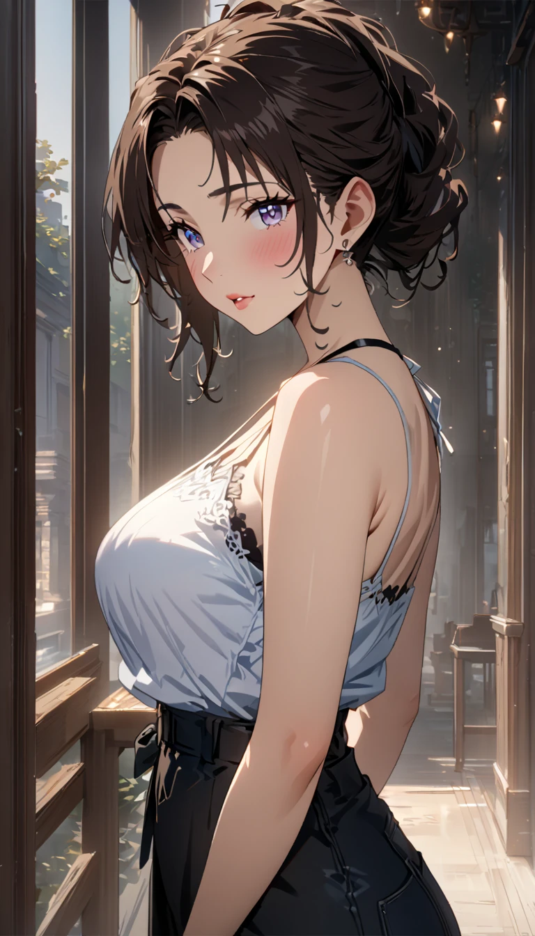 (masterpiece:1.3, Highest quality, Ultra-high resolution, Super detailed), (Realistic, photoRealistic:1.4), Beautiful illustrations, Perfect lighting, colorful, Depth of written boundary, Beautiful detailed hair, Beautifully detailed face, Beautiful fine details, Droopy eyes、Beautiful clavicle, Beautiful body, 美しいLarge Breasts, Beautiful thighs, Beautiful feet, Beautiful fingers, View Viewer、Front view:0.6, Beauty1人, Japanese, Beauty、30 years old, Perfect Face, (Perfect Anatomy, Anatomically correct), Cute and symmetrical face, Baby Face, , Shiny skin, (Knit A-line dress:1.4) 、(Dark brown hair, Updo Hair:1.4), braided bangs、Dark brown eyes, Large Breasts, Slim body, necklace, Small earrings:1.1, (Beautiful views),(night),( A luxury hotel room),Sexy pose on the bed、 A soft smile、(Smile, Lips parted),