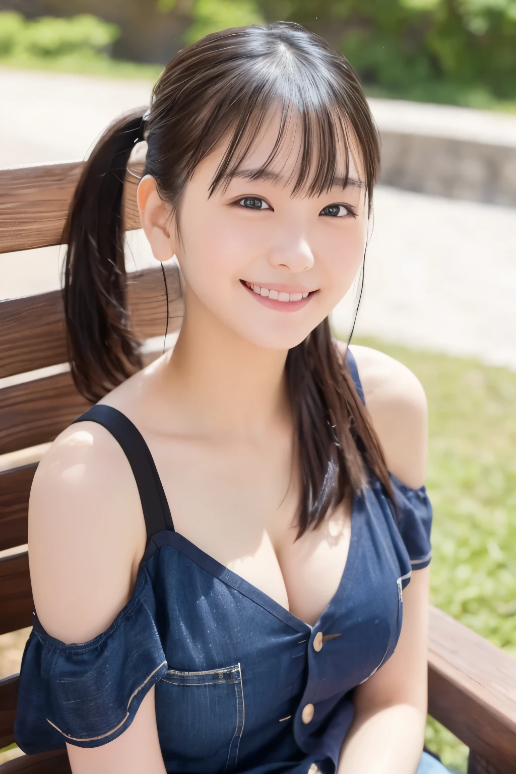 Sleeveless, ponytail, Japanese Girls, 8k, Legal Photography, Best Quality, masterpiece, Realistic, Super detailed , two girls、cute, The best smile, beautiful eyes, Long Hair, perfect face、Cleavage、front、 looking at the camera 、 shortcuts, look at me、front、 off-shoulder 、 sandy beach、Two girls on good terms、Sitting on a park benchSleeveless, ponytail, Japanese Girls, 8k, Legal Photography, Best Quality, masterpiece, Realistic, Super detailed , One Girl, cute, The best smile, beautiful eyes, Long Hair, perfect face、Cleavage、front、 looking at the camera 、 shortcuts, look at me、front、 off-shoulder 、 Belly button exposed、short hair、smile、Two girls on good terms、Sitting on a park bench、whole body、Two people、whole body、Tiny denim、Three people、smile、 looking at camera
