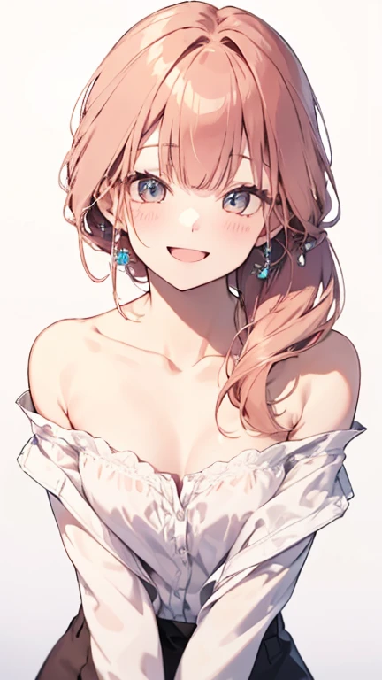 smile、cute、Cleavage、Miniskirt