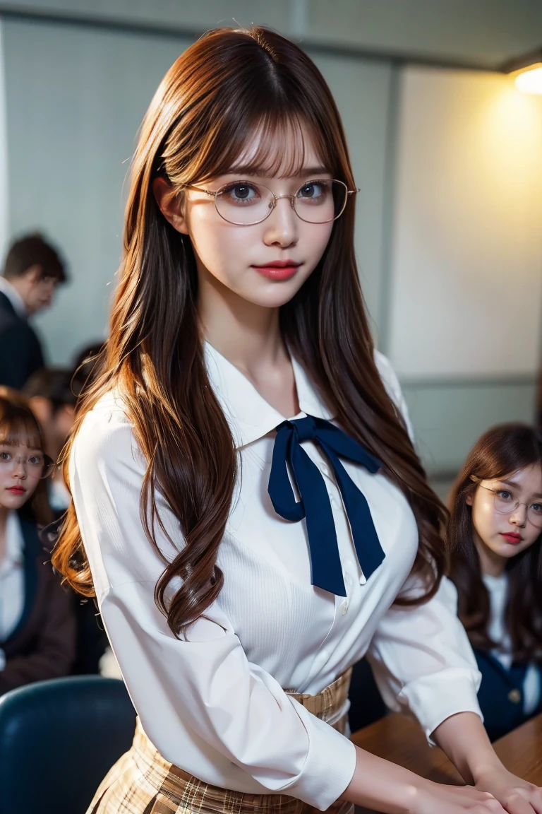 ulzzang-6500-v1.1, (Raw photo:1.2), (Photorealistic:1.4), Beautiful detailed girl, Very detailed eyes and face, Beautiful detailed eyes, Ridiculous, Incredibly ridiculous, Huge file size, Ultra detailed, High Definition, Very detailed, Best quality, Masterpiece, Kemomimi, ((Japan Girls' High School Uniform)), Illustration, Very detailed, CG, Unification, 8k wallpaper, amazing, fine detail, masterpiece, best quality, highly detailed cg uniform 8k wallpaper, face light, movie lighting, 1 girl, 16 years old, (without panties)), (with glasses), (dynamic pose))), (camel toe), (half), (bent knees and legs sitting))