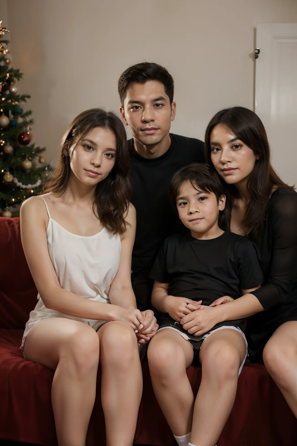 Family photo of three
