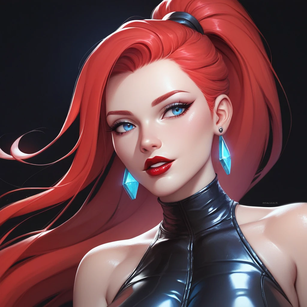 leagueofstyle, sexy redhead woman, 3D, 3d art, 4k,