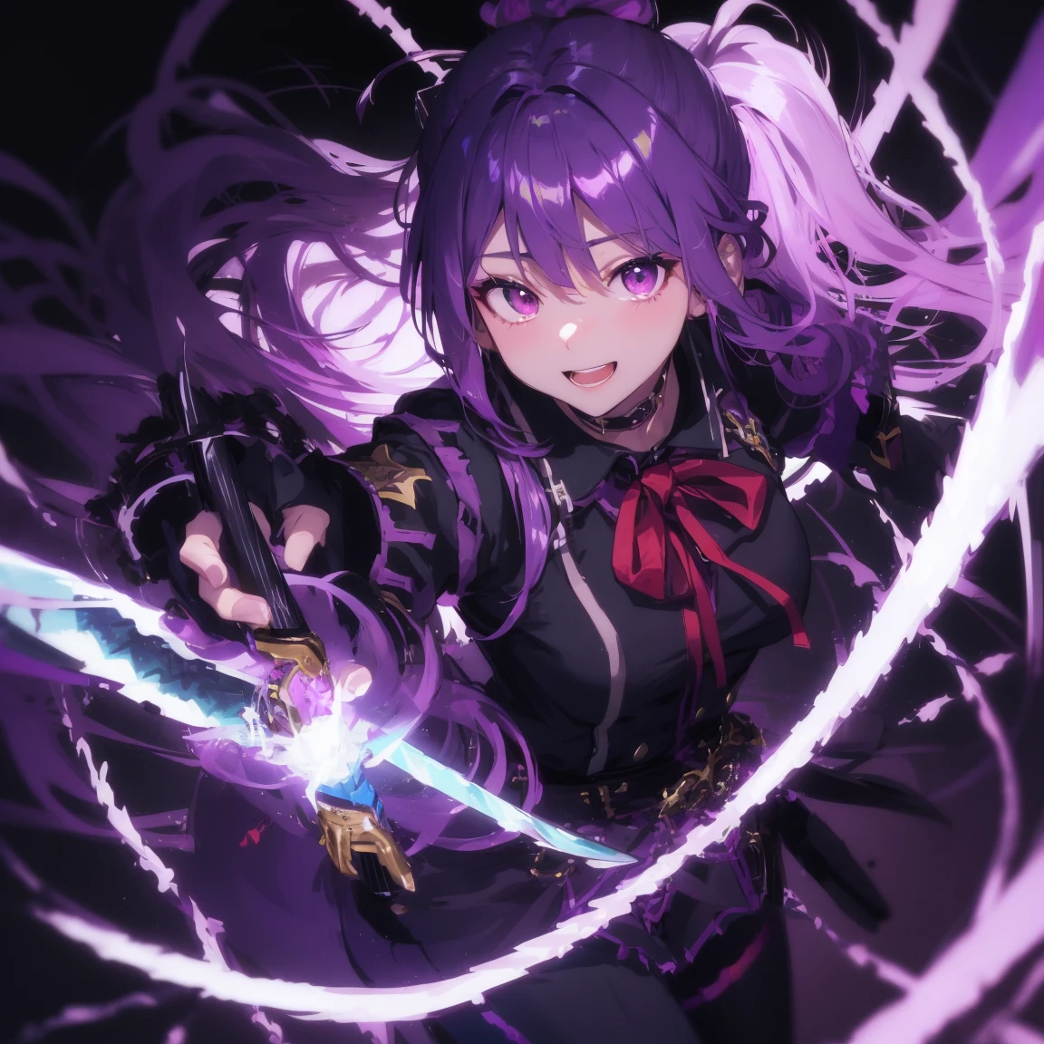 create a boy having sex with a purple-haired mage
