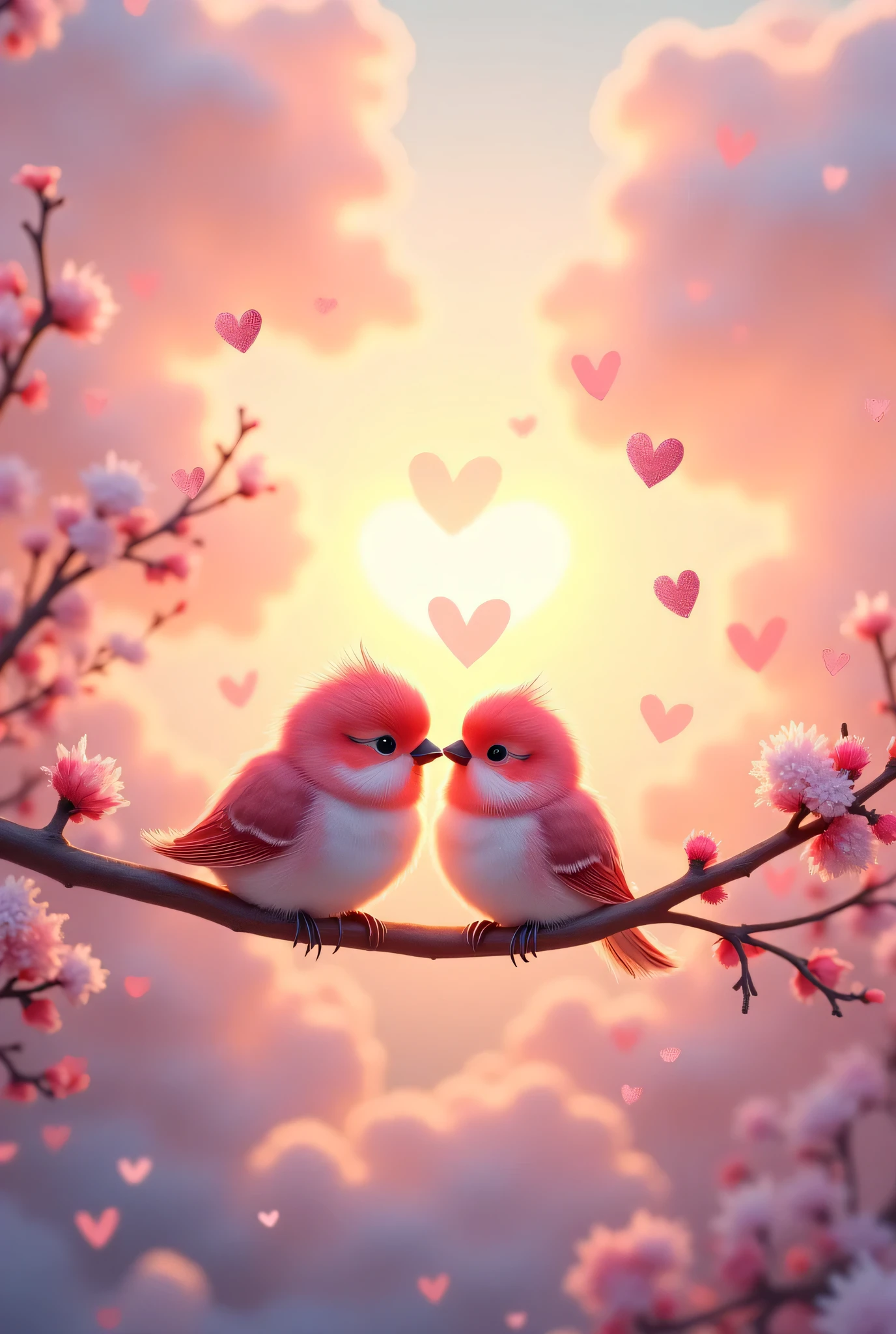 two birds forming a love heart shape <lora:Love_is_in_the_air_SDXL:1> mad-love, (masterpiece:1.2), best quality, (hyperdetailed, highest detailed:1.2), high resolution textures