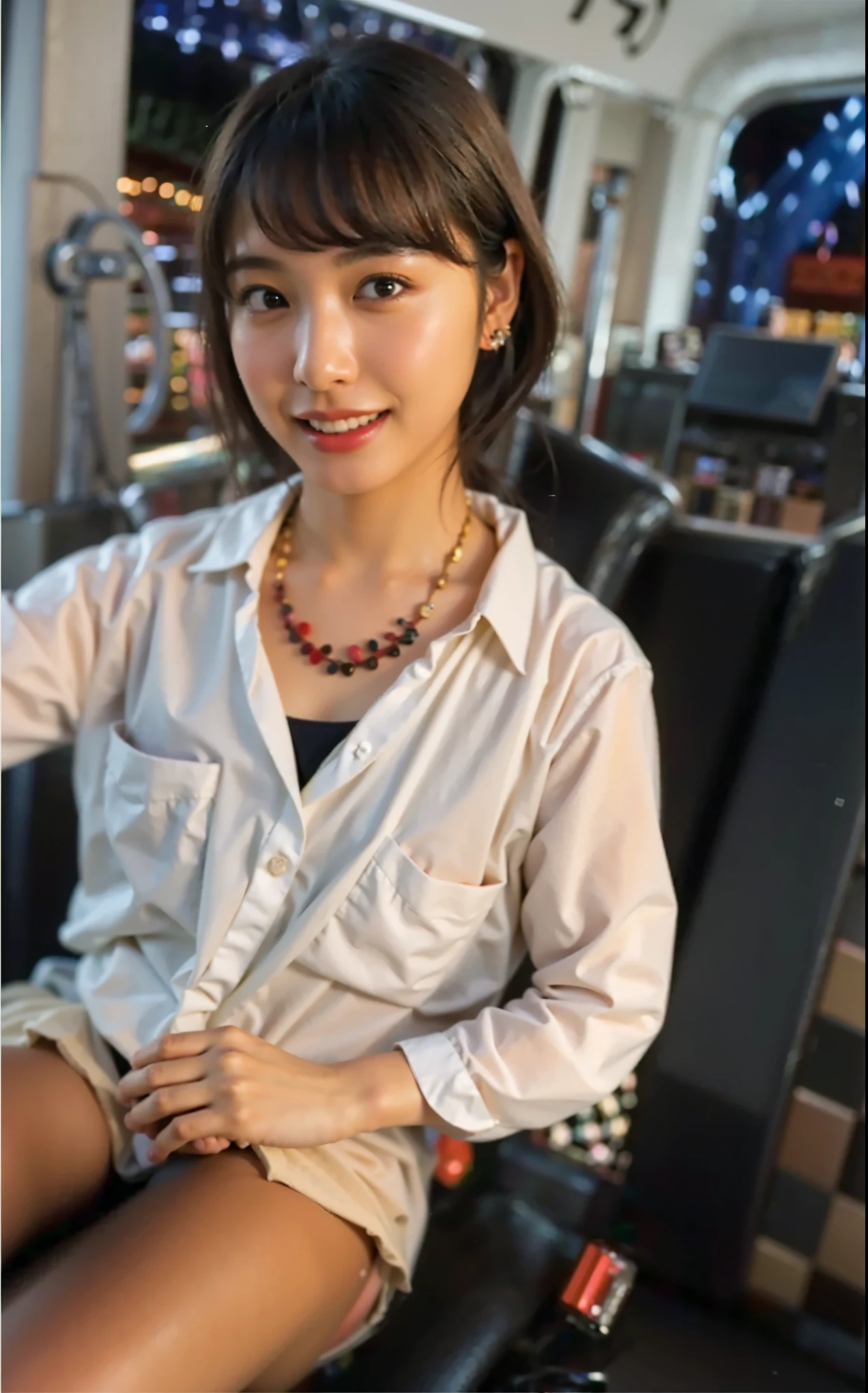 (Completely live action:1.37), (Amazingly realistic textures:1.37), (masterpiece, best quality:1.2), (8k uhd, 16k, 32k, ultra high res), amazingly realistic skin, amazingly realistic photo, superrealism, (photorealistic:1.37), (RAW photo), ultimately realistic, (ultimately realistic all details), (ultimately realistic all textures), super realistic lighting, super realistic shadow, (japanese girl:1.5), ((young face)), smiling, happy, super realistic face, ultimately realistic skin, ultimately realistic eyes, (amazing droopy eye makeup:1.35), ultimately realistic background, ultimately realistic detail up, kkw-ph1, ((amazing droopy eyes, amazingly intricate details, Anatomically perfect hands,))