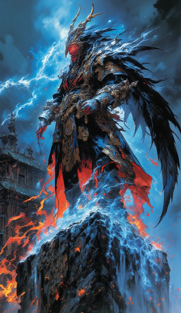 An epic fantasy book cover featuring medieval armies fighting each other