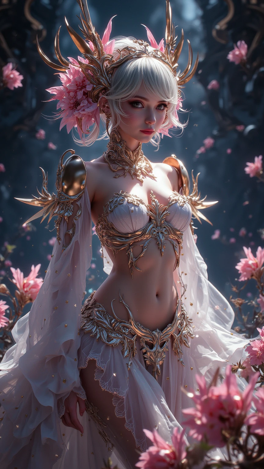 (Best Quality, 8K, Masterpiece, HDR, Soft Lighting, Picture Perfect, Realistic, Vivid), Full body photography of Fox girl in lotus pose，Red Hair, Raw, movie shot, (Sharp focus:1.5), (Reality:1.4), Dusk lighting, Volumetric Lighting, Ultra-high resolution,Dramatic Lighting, (Zentangle，Mandala，Tangle，Entanglement), Fox Demon，Fox Mask, Sexy Revealing Clothes, Bodysuit with Glitter Texture, Foxfire Curse, fox family, Transformation, Depth of Field, dreamy atmosphere, Chaos in its most beautiful form, grace, Brutalist design dark theme, Flower of Death, Flowers of ecstasy，Glowing Line,Glow Example，Tracking example，flash， Backlight，translucent，Light Particles, (Ultra High Quality Fantasy Art), Masterpiece, Female Model, Ultra High Quality Female Character Designs, Detailed 8k Anime Art, Realistic Anime Art, Highest Quality Wallpapers, Intricate Ultra High Quality Accurate Female Character Faces, High Quality Designs and Accurate Physics (Fantasy - Ultra High Quality) quality)) art), dark fantasy style), masterpieces, super high-quality characters, anime resolution - 8K, realistic anime art, wallpaper with the highest quality illustrations, ultra-high detail of faces, high-quality design and accurate physics), color, depth of field, shadows, ray tracing, high quality workmanship. -high quality and 8K resolution, (Accurate simulation of the interaction of light and materials)], [High-quality hair detail [More about beautiful and shiny red hair]], (Beautifully detailed hands [perfect fingers [Perfect nails]]], (perfect anatomy (perfect proportions)))) [[Full-length]], [Perfect combination of colors (Accurate imitation of the interaction of light and material)], [art that conveys the meaning of the story]