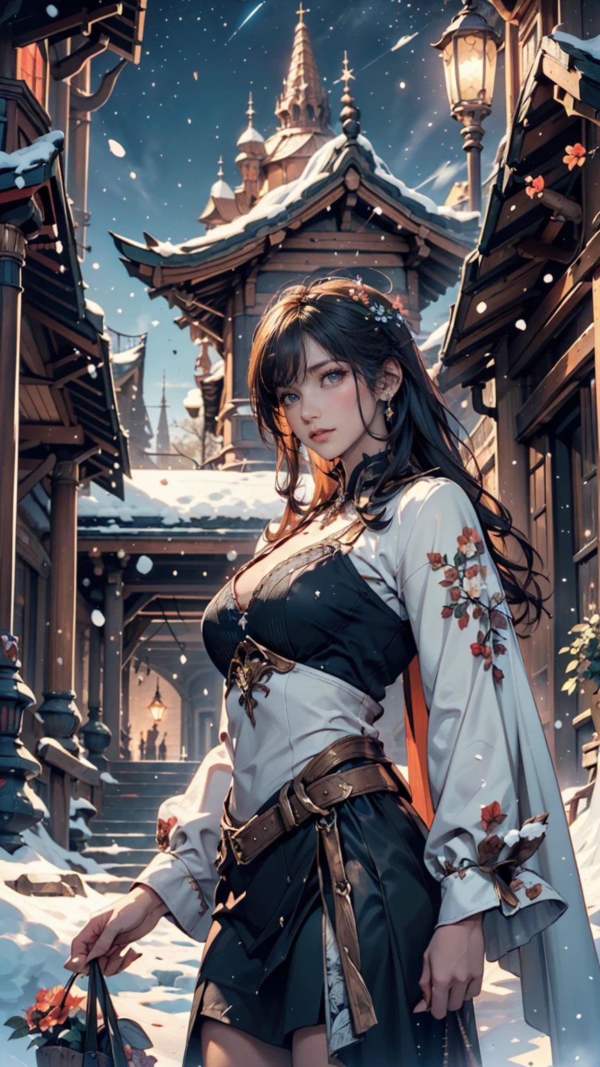 1female，35yo，Bigchest， solo，（Background with：coniferous forest，snow mountains，waterfallr）Stand below the surface of the water ，She has short black hair，bobo head，seen from the front， hair straight，，（（（tmasterpiece），（Very detailed CG unity 8K wallpaper），best qualtiy，cinmatic lighting，detailed back ground，beatiful detailed eyes，Bright pupils，Blue eyes，Snow-whiteskin，Redlip（Very fine and beautiful），（Beautiful and detailed eye description），ultra - detailed，tmasterpiece，））facing at camera，A high resolution，ultra - detailed），revealing breasts，Bare genitals，  Bulge，legs are open，Raised sexy，Camel toes，Flushed complexion，Desire for dissatisfaction，frontage，Hanfu