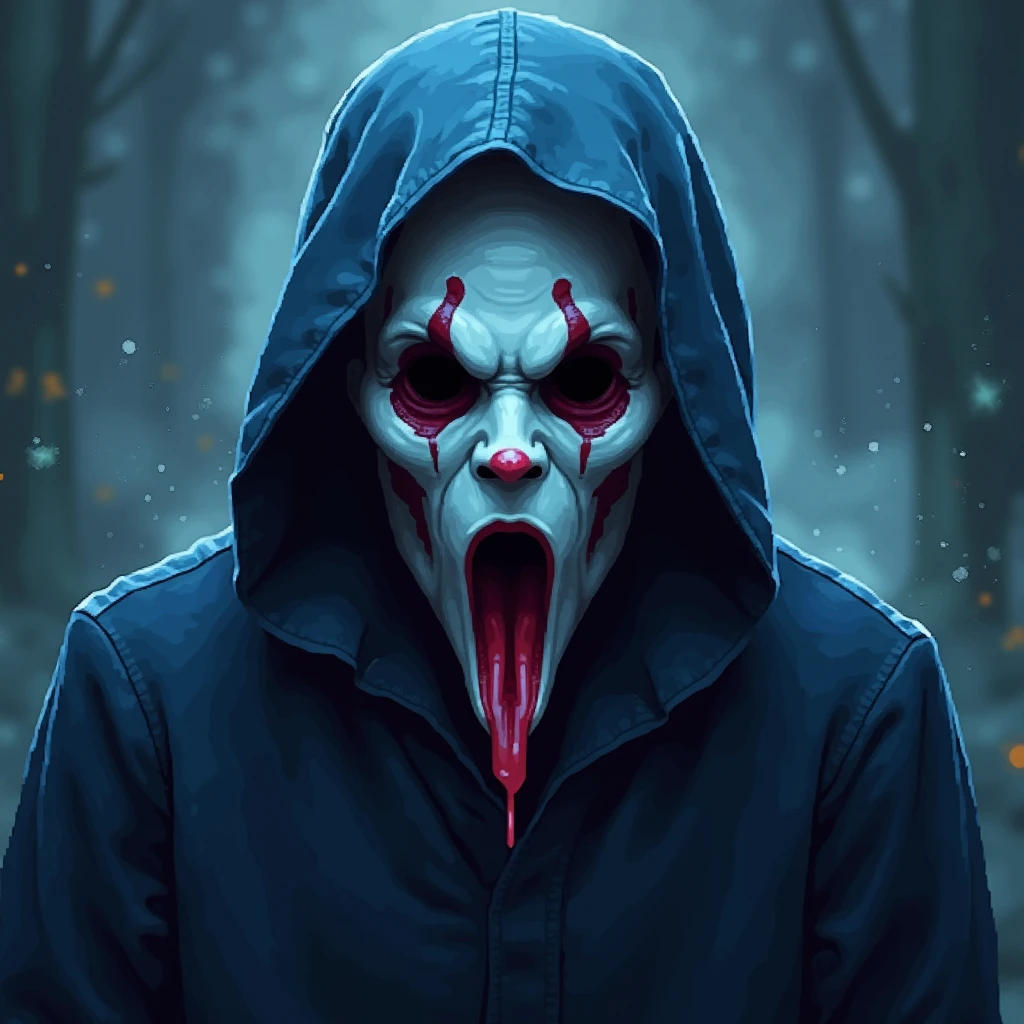 Scary picture , man with sewn mouth , photorealism , rap album cover , noir , night , moon , severed limbs , blood splashes