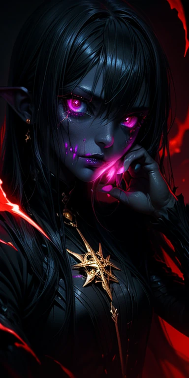 Shine, aura, energy, beam, flying debris, Severe, anger, Floating Hair, Violet Theme:1.2, Highest quality, 4K, 8k, High resolution, masterpiece:1.2, Super detailed, Realistic:1.37, High resolution, 超High resolution, Studio Lighting, Ultra-fine painting, Sharp focus, Physically Based Rendering, Very detailed explanation, Professional, Vibrant colors, Portraiture, landscape, Horror, anime, sf, photograph, Concept Artist, Violet color scheme, Strong lighting