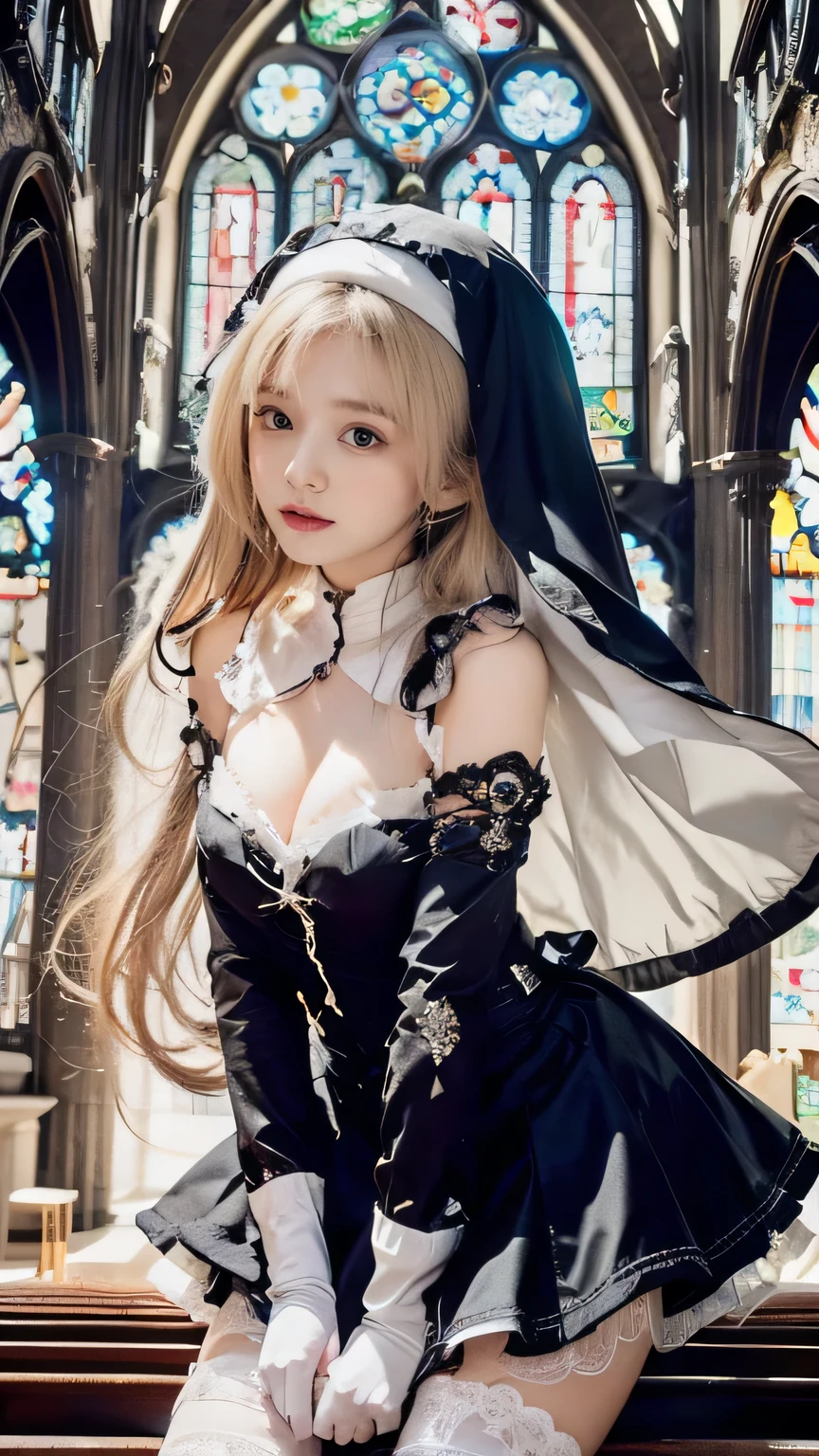 a close up of a woman in a black and white  dress, anime girl  cosplay, anime  cosplay, gothic Maiden anime girl,  cosplay, ornate  cosplay,  cosplay photo, elegant glamourous  cosplay, black gothic ta  dress,  cosplay of a catboy! Maid!  dress, Anime Goddess, anime girl in a Maid costume, full- cosplay,  Kirisame Marisa, gothic Maiden