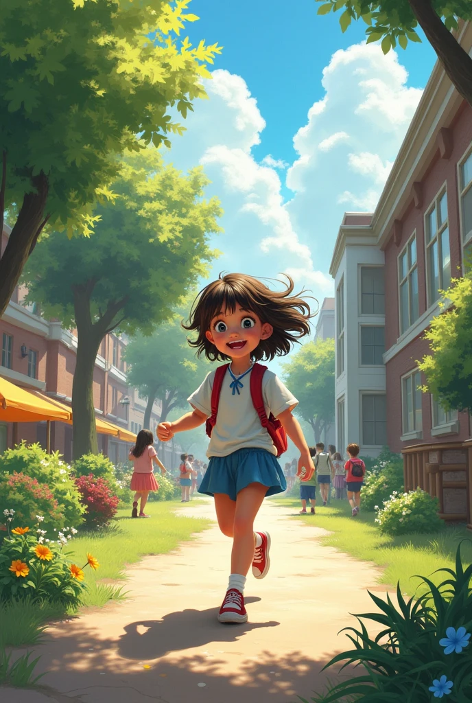 Girl go to school 