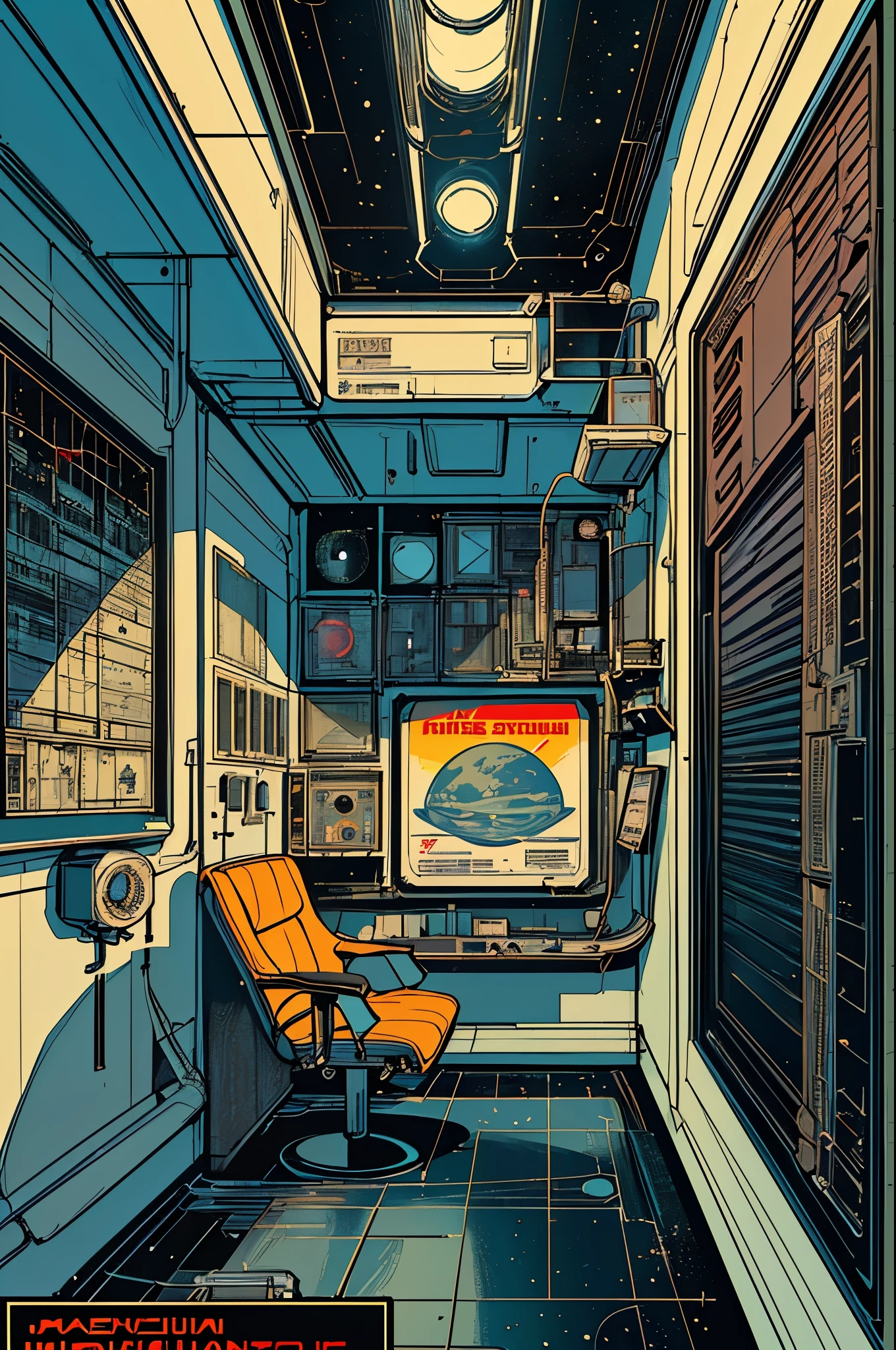 (((masterpiece,best quality))),32K Wallpaper,((( very detailed poster))),retro vintage,sci-fi,(((space thriller cinematic movie poster))),(((Bauhaus))),(((mid-century modern))),(((integral))),(((substance))),