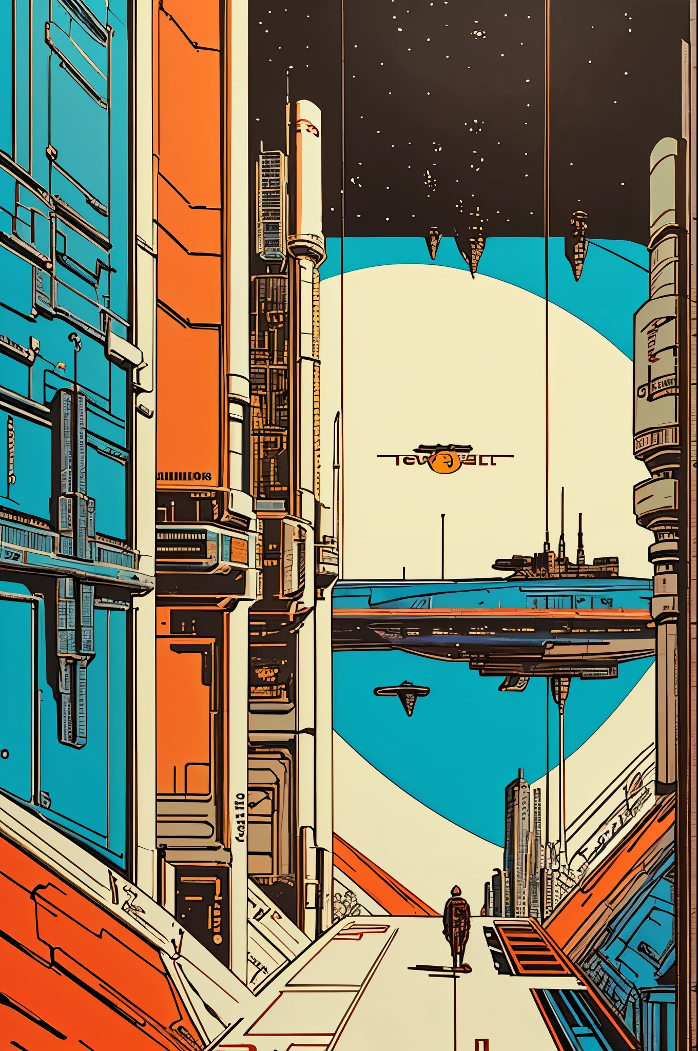 (((masterpiece,best quality))),32K Wallpaper,((( very detailed poster))),retro vintage,sci-fi,(((space thriller cinematic movie poster))),(((Bauhaus))),(((mid-century modern))),(((integral))),(((substance))),