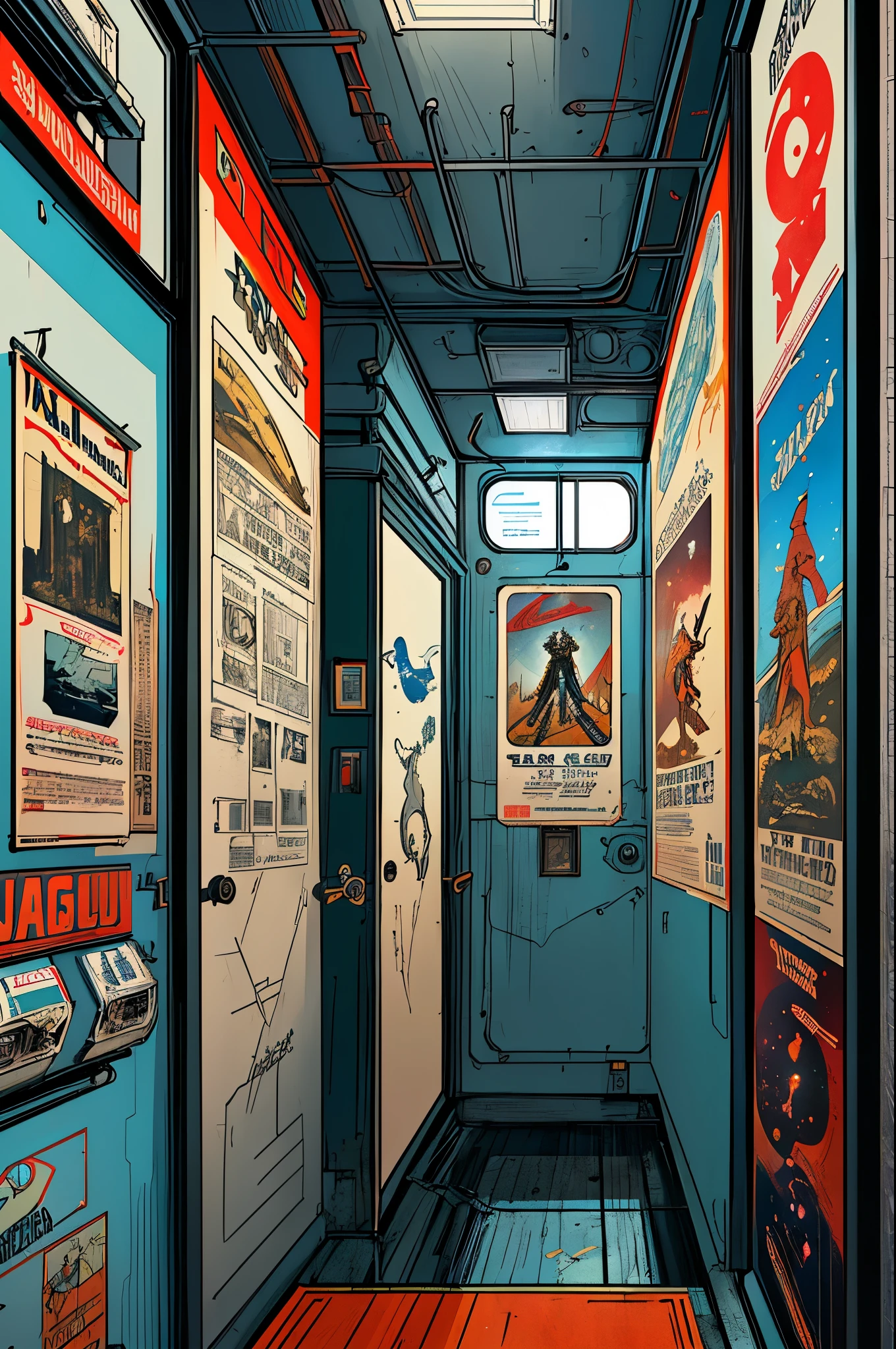 (((masterpiece,best quality))),32K Wallpaper,((( very detailed poster))),retro vintage,sci-fi,(((space thriller cinematic movie poster))),(((Bauhaus))),(((mid-century modern))),(((integral))),(((substance))),