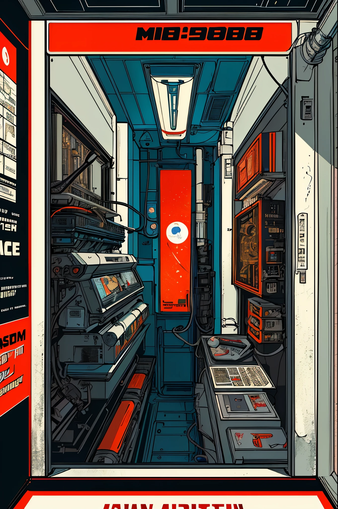 (((masterpiece,best quality))),32K Wallpaper,((( very detailed poster))),retro vintage,sci-fi,(((space thriller cinematic movie poster))),(((Bauhaus))),(((mid-century modern))),(((integral))),(((substance))),