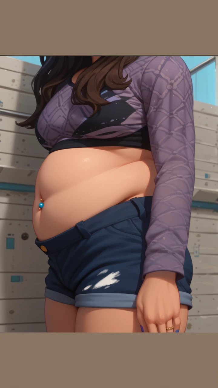((Best quality)), ((masterpiece)), (detailed), the belly is smaller