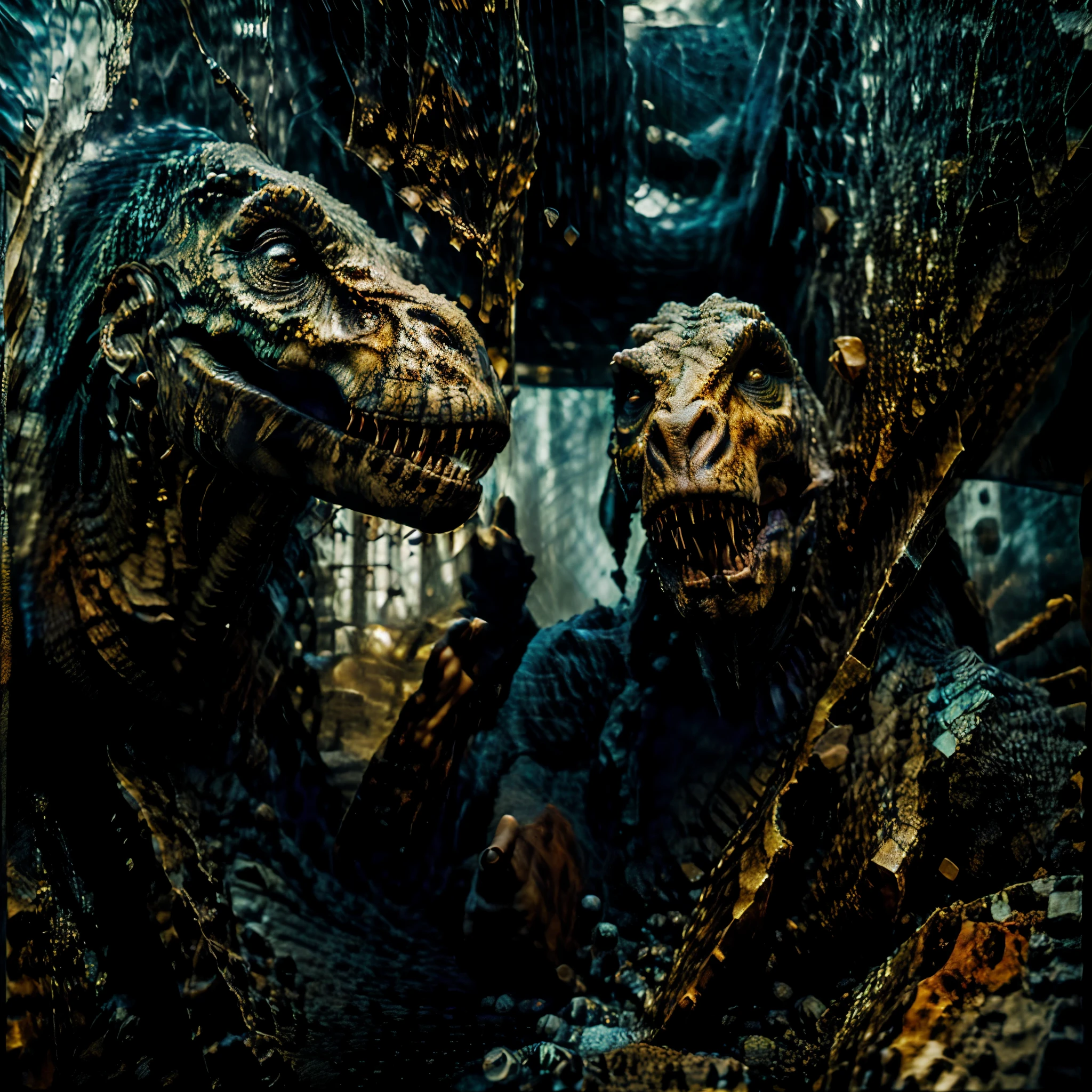 Man turns into dinosaur, heavily pixeled, deranged, photo unrealistic, dino morph, pixel out of control art, horrible quality, only a drug addict, or a paranoid schizophrenic,or both, could like this image, inagine that. Hi Jeremy!