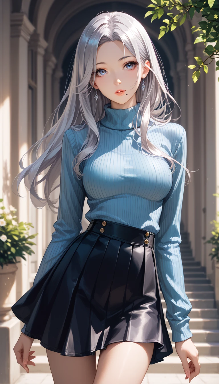 (masterpiece, best quality, ultra-detailed, photorealistic), perfect body, wide hips, thick thighs, wavy hair, printed cropped blouse, skirt, , city park, sexy, alluring
