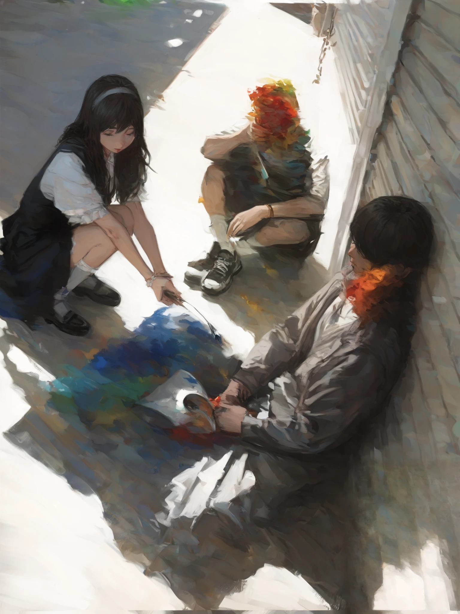 score_9, score_8_up, score_7_up, score_6_up, score_5_up, score_4_up, oil painting, traditional media, realistic,
BREAK
(masterpiece: 1.0), best quality, perfect anatomy, perfect composition, perfection, 4k resolution, absurdres, very aesthetic, professional artwork, absolutely beautiful, classic Renaissance painting, Paint artstyle, paint texture, use of color theory, beautiful, digital painting, digital painting, hyperdetailed painting, use of shape theory,
BREAK
Art