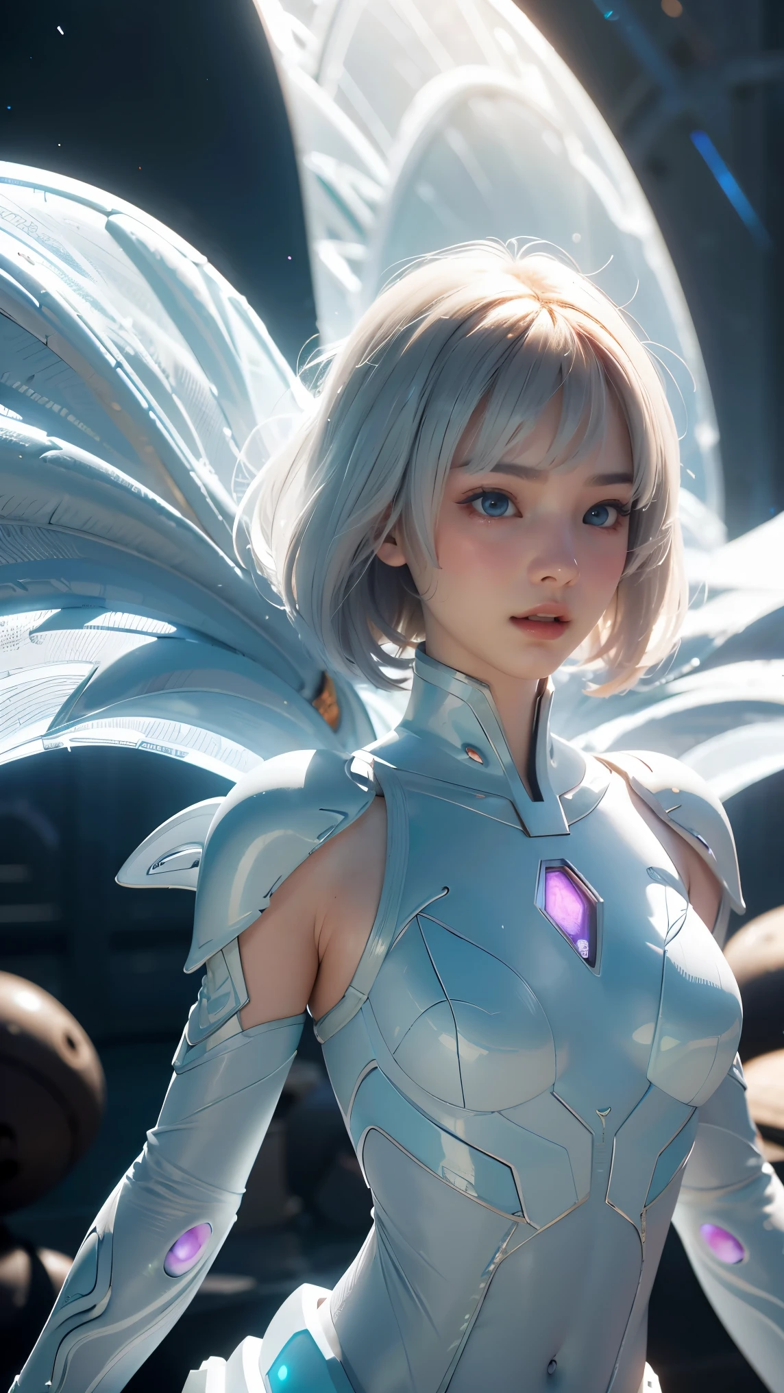 Translucent ethereal alien warrior,ModelShoot style, (Extremely detailed CG unified 8K wallpapers), The beauty of abstract stylization,,surrealism, 8K, Super detail, Best quality, Award-Awarded, Anatomically correct, 16k, Super detail