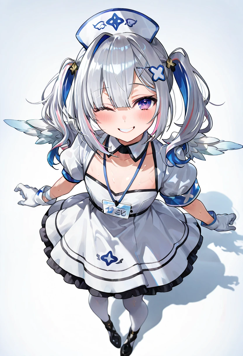 1 girl, cute, young, white hair, twintail, blue eyes, idol costume, thigh high, excessive cum, bukkake,