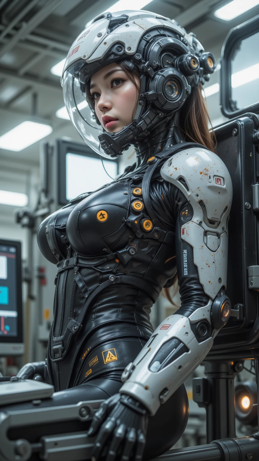 woman body defined thick thighs cybernetic body parts, roupa interior curta