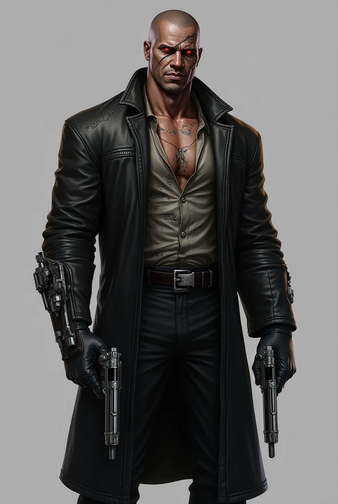 Black hair, short hair, full body tattoo, scary, yakuza, gun, man, equipment