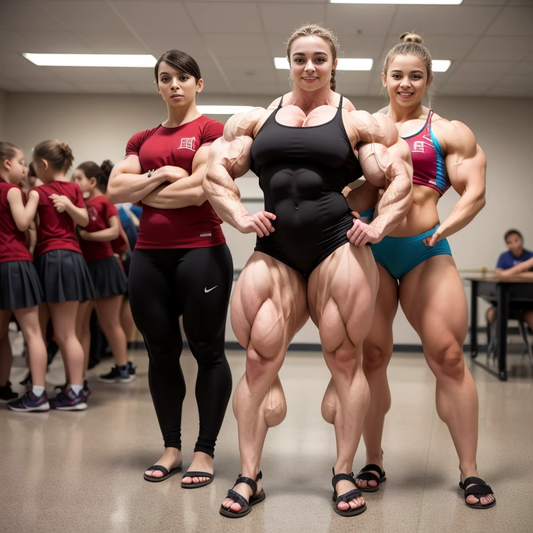 setting is anal game show, beefy muscular irish women rugby players, luscious thick thighs and glutes , big-boned, wide waists, stocky builds