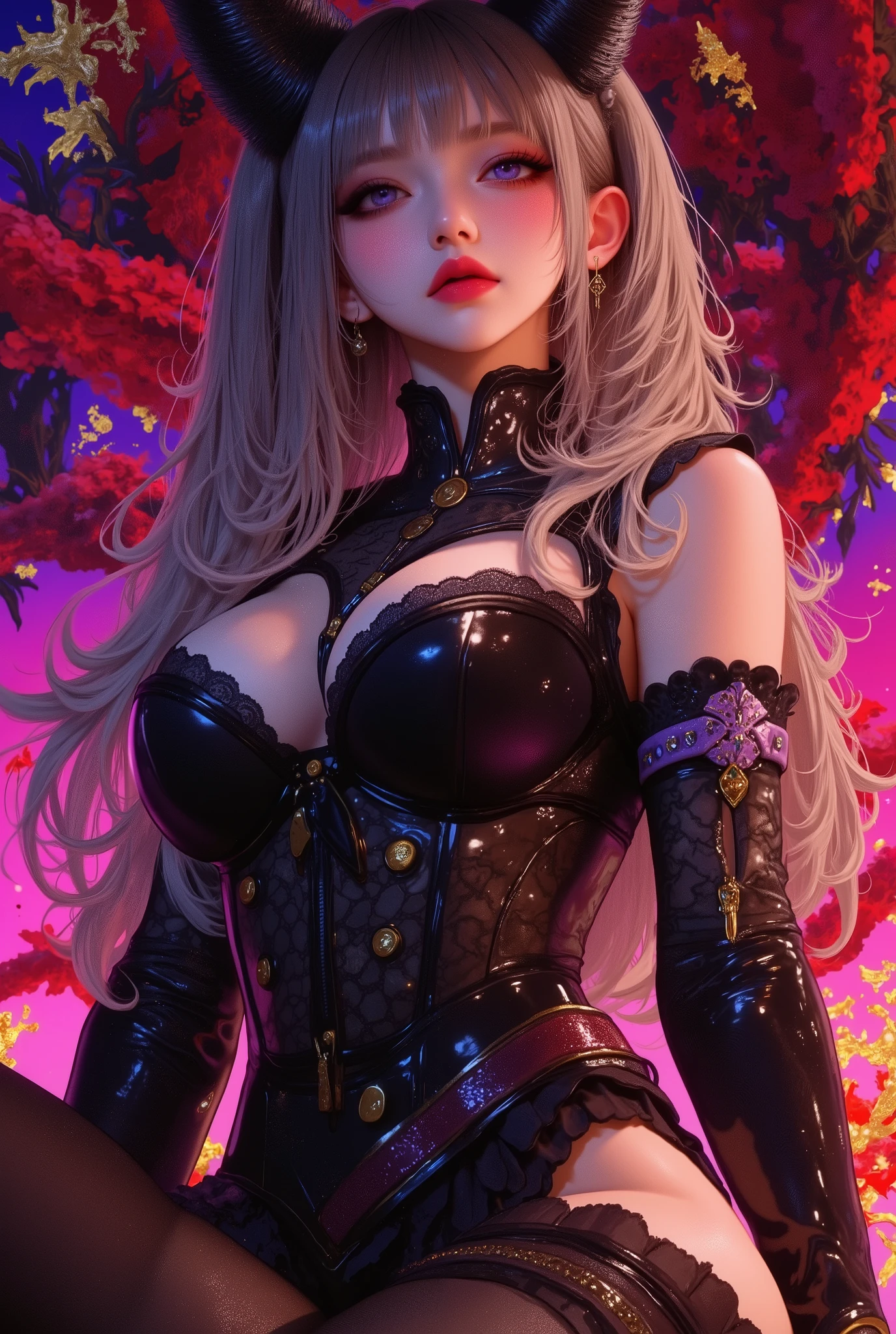 (masterpiece,Superior Quality,Mirror-like,Cinematic Experience,Very detailed,Best illustrations),8k,wallpaper,(Oil paint swirls:2.0),(Vibrant colors:2.0),(Beautiful gradation:2.0),(abstract:2.0)