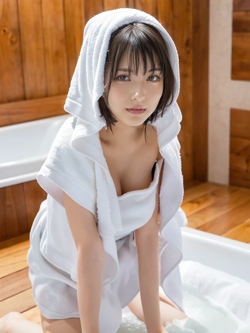 Girl White with Bathrobe