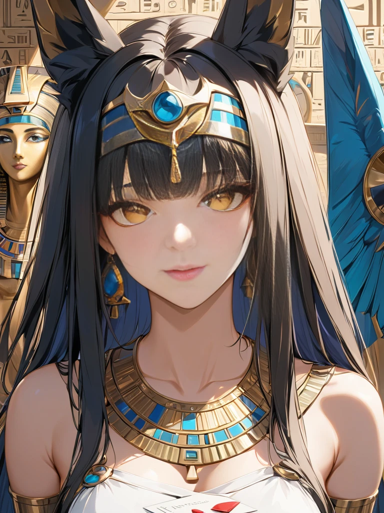 ((Best quality, 8k, Masterpiece :1.3)), ((cleopatra, beautiful cleopatra, egyptian princess, gorgeous woman, egyptian, gorgeous beautiful woman, perfect figure :1.2, Slender abs :1.2, tiny waist, (Dark brown hair, round breasts :1.1), wearing an egyptian crown, egyptian makeup,:1.3, very detailed clothes:1.2), sharp focus, (award-winning photograph:1.2),