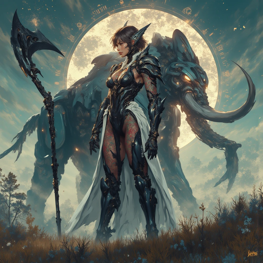 monstergirl, Behemoth, femele, huge body shape, Great power, dark-brown skin, Rough muscles, hard cuticle, High defense, Strong limbs, Thick tail, warrior, use wisdom, Feeling, maternal tenderness, Legendary, self-sacrifice, Aegis, hyper HD, high qulity, A high resolution, 16k