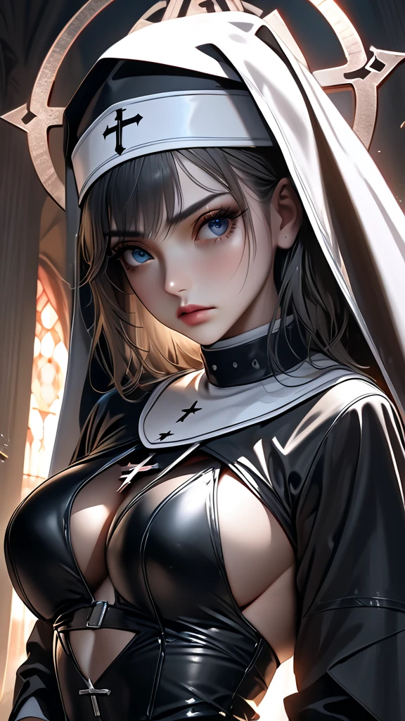 (masterpiece: 1.3), (Maximum resolution: 1.2), (Ultra High Definition TV: 1.2), Cinematic Light, 8K resolution, Detailed facial features , (Sharp focus: 1.2), (Focus on the face:1.2),Perfect Style, Beautiful Face, Acura, Anatomically correct, Highly detailed face and skin texture, Beautiful Eyes,Beautiful Eyes, Thin eyebrows, Glitter Eyeliner: 1 Natural Cheeks, Glowing Skin, Fair skin: 1.2, (Glossy Lips: 1.4),、 (Embarrassed look: 1.2),Highly detailed face and skin texture, Natural Cheeks, , Glossy Lips: 1.4,Perfect Style、Cleavage、Soft Breasts、(Semen on chest:1.4)(Cum on thighs 1.2)、 Overflowing sperm、Dripping Semen、Drenched in sweat、Wet clothes、blush、A humiliating look、Anxious expression、Frightened expression、Embarrassed look、Glare、anger、sorrow、tears、Open your knees、Spread your legs、 White underwear、necklace、Disheveled clothes、White panties、sweating、Thin underwear、stockings、32 Talent、 Neat, Mature Woman,1 person、 Upward-facing chest, In the desolate forest、Black Hair、blonde、Silver Hair、Blue-gray eyes、Greenish-gray eyes,(Nuns'clothing:1.8)、Shortcuts、