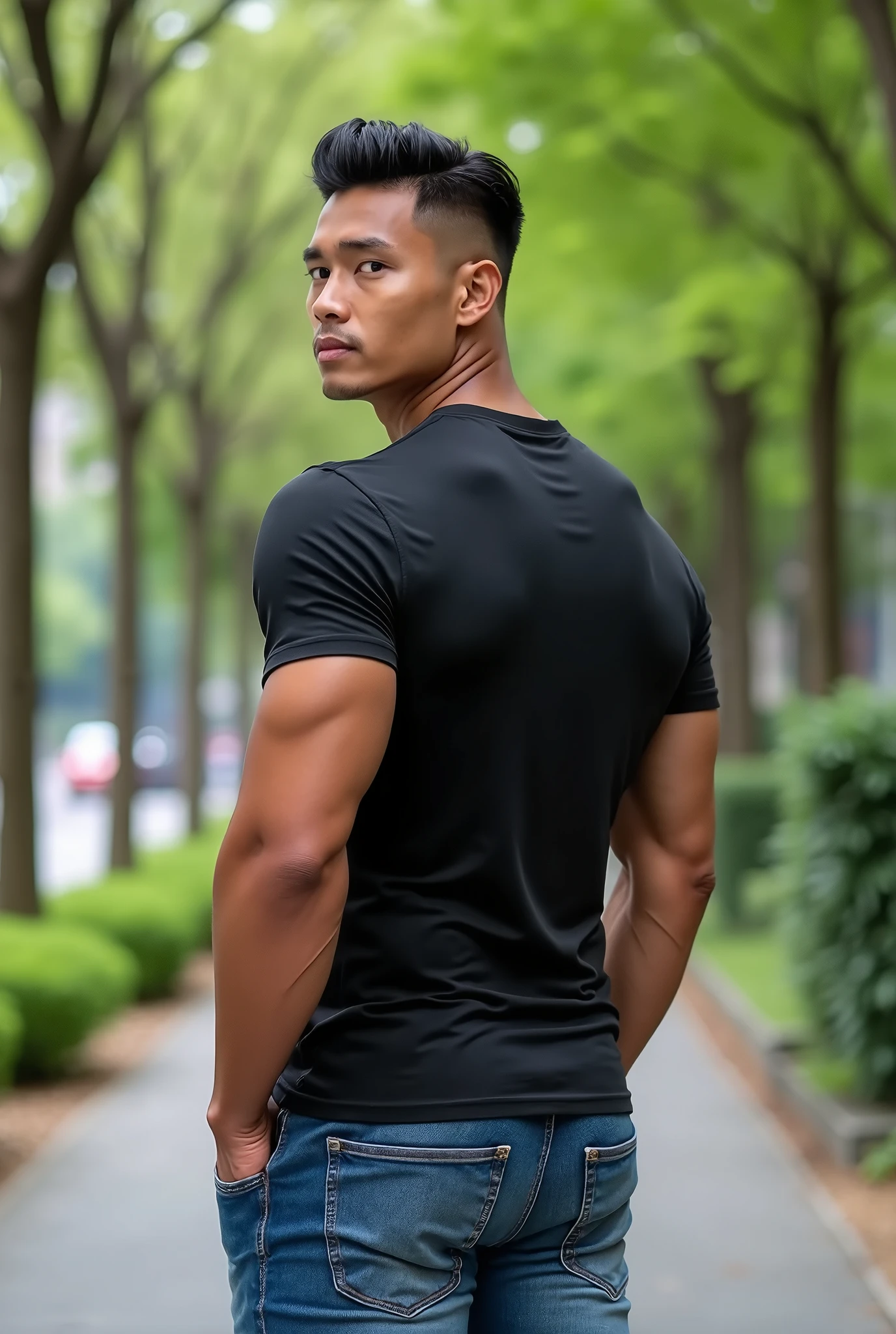 Tony Labrusca, young people, , Grey T-shirt, studio, matures,Portrait, man, A serious masterpiece, model , Wide yard, tables, chairs, restaurant