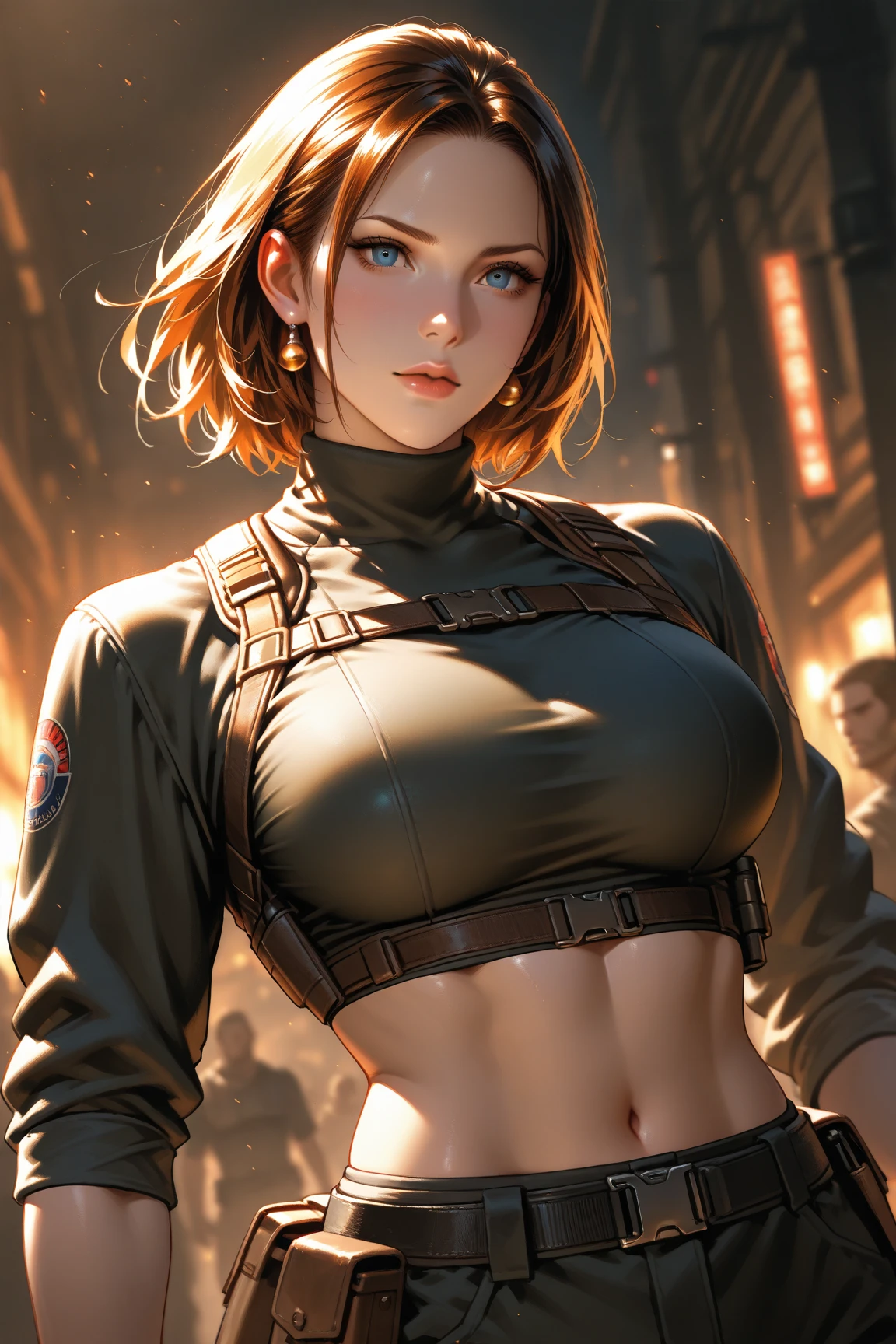 photo of mlp Meowko, RAW, beautiful woman, ((portrait)), ((detailed face:1.2)), ((anime face, anime facial feature, clear skin, glossy anime lips, clear skin), (short messy lesbian haircut, brunette: 1.55), (under boob: 1.6), (perfect proportioned body, Strong, muscular, narrow waist, narrow hips, skinny, large breasts), (she is wearing a reflective orange work vest, yellow hard hat, Cleavage), she is swinging a hammer, construction site, Heavy equipment, steel beams, (realistic photo, best quality, detailed), (8k wallpaper), (cinematic lighting, beautiful light, (noon:1.3)) (sharp focus, intricate)
