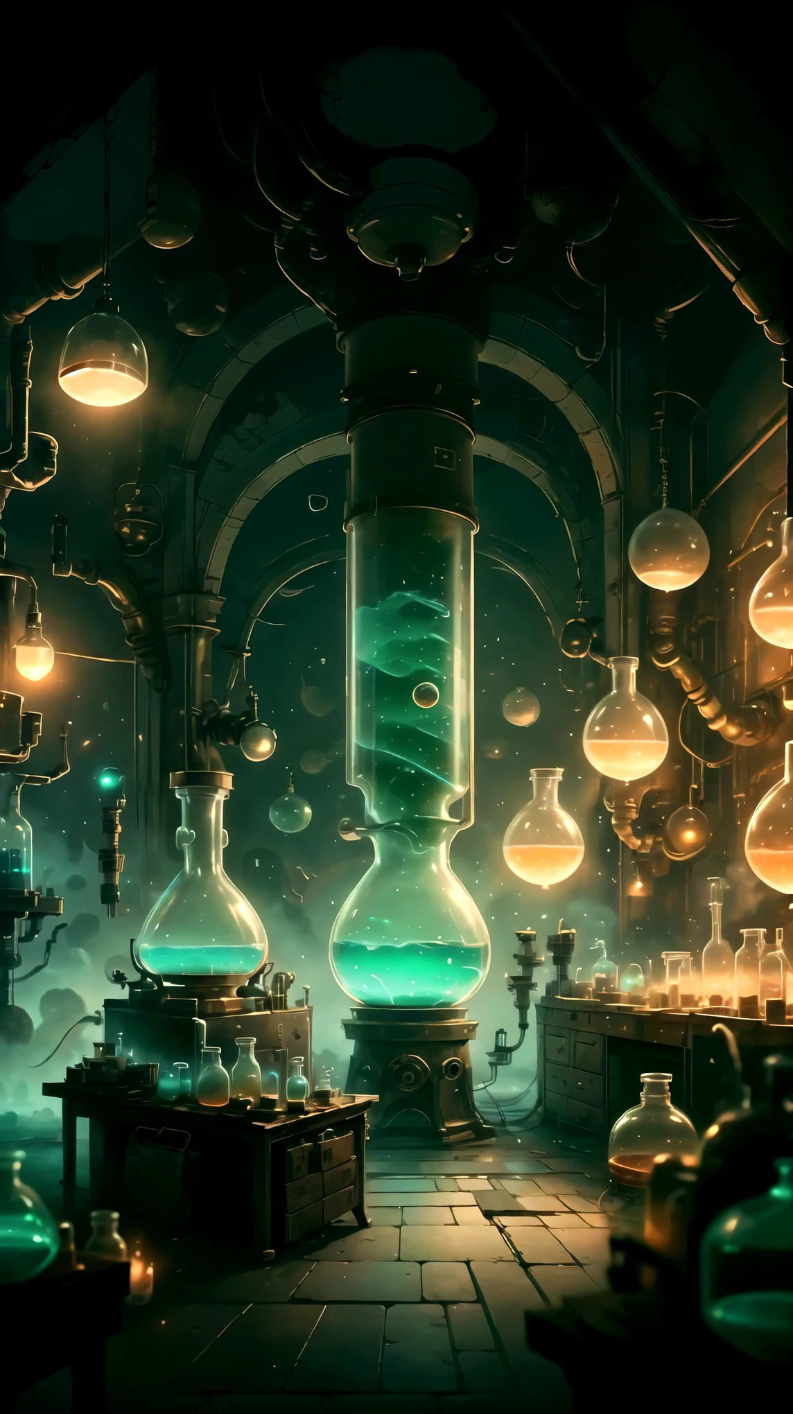a highly advanced secret laboratory, large industrial complex, futuristic architecture, cutting-edge technology, complex machinery, glowing computer screens, intricate control panels, rows of test tubes and beakers, scientists in white coats working diligently, advanced scientific experiments, mysterious atmosphere, dramatic lighting, cinematic camera angles, moody blue and green color tones, photorealistic, 8k, highly detailed, masterpiece