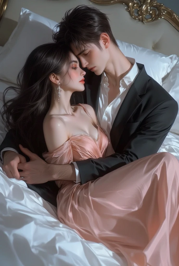 A man and girl,primitive, Masterpiece, ultra fine photos, Best quality, Ultra-high resolution, Realistic, Sunny, full-body portraits, Amazing man, Dynamic posture, exquisite face, Vibrant eyes, Very detailed background, Detailed face, detailed tidy background, Gorgeous, High detail skin, Realistic skin details, Visible pores, Clear focus, volume fog, 8K UHD, Digital SLR, High quality, filmgrain, Fair skin, Realism,(((Handsome man and beautiful girl:1.4)))
