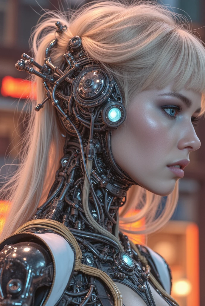 A WOMAN HALF ROBO HALF WOMAN 