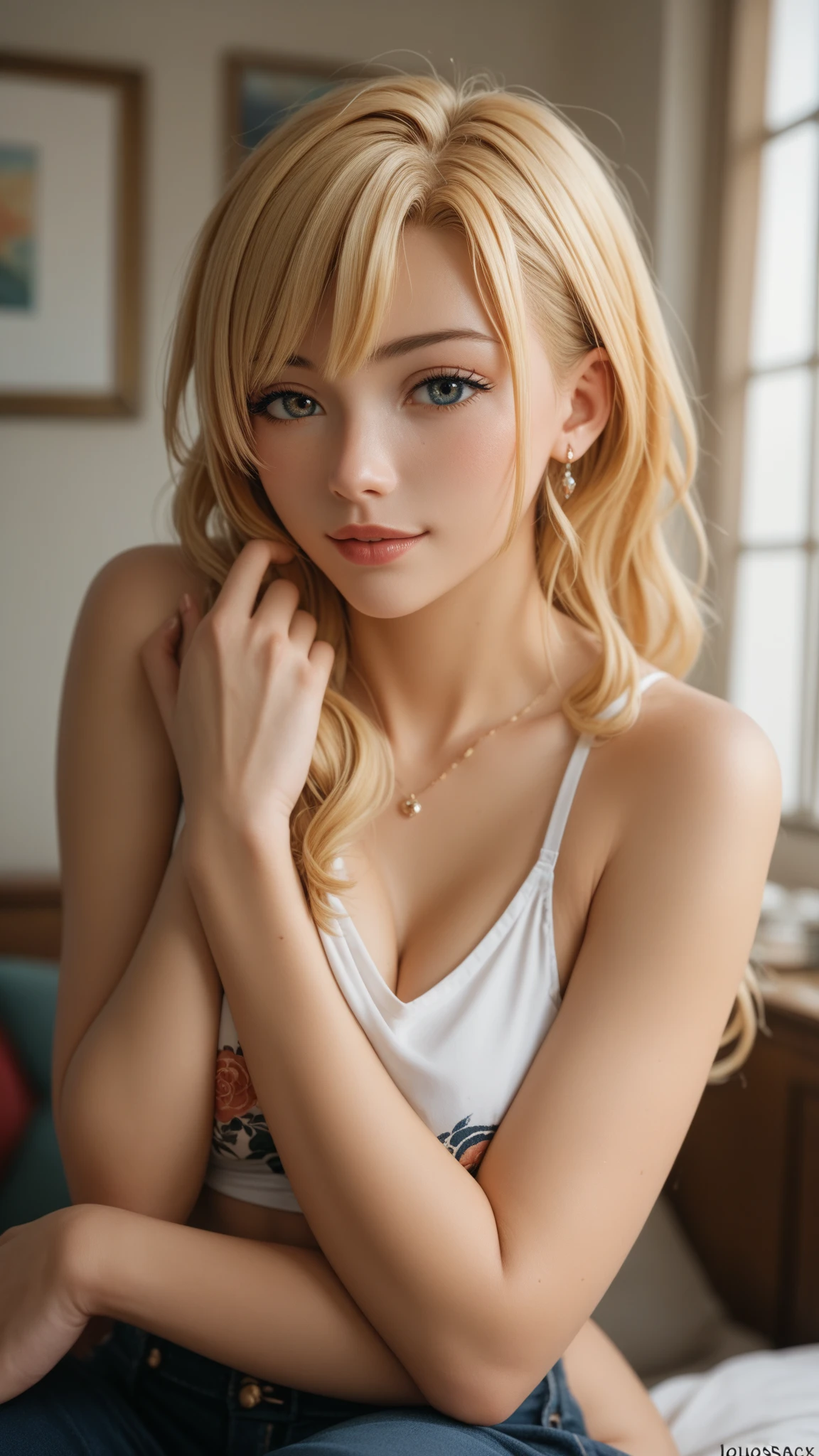masterpiece, best quality, highly detailed,
freckles, (moles:0.2), cat eyes makeup, absurdres, 1girl, blonde hair, blush, (realistic:1.8), (blue eyes:0.7), (blonde hair:0.3), (twintails:0.4), tsundere