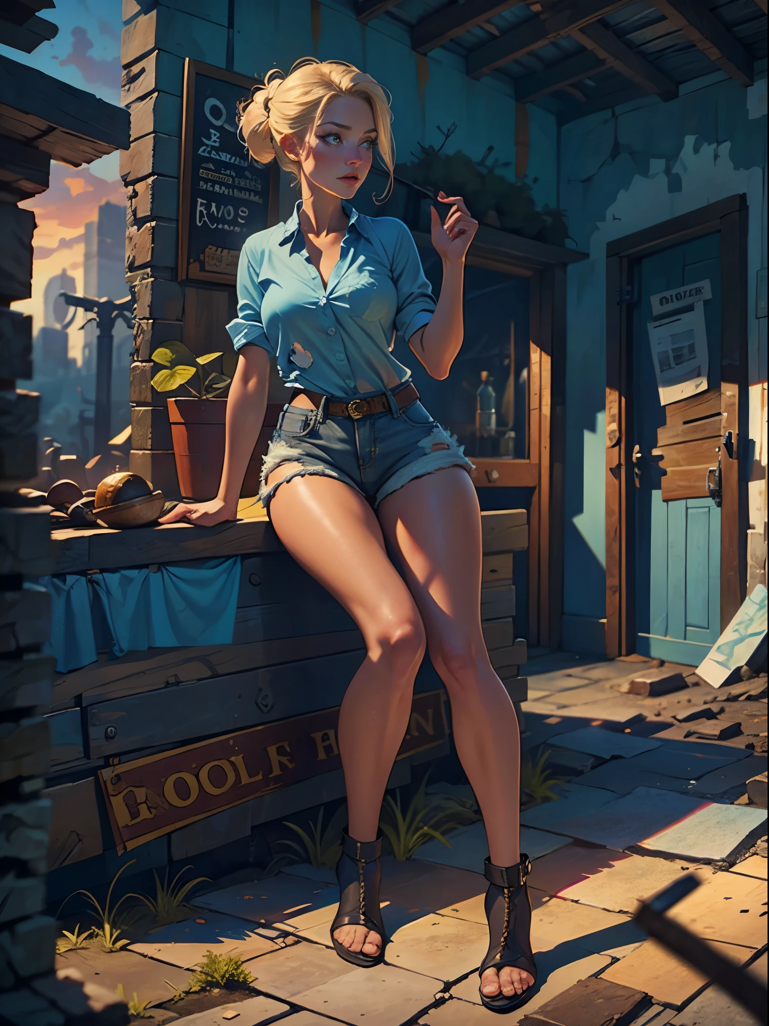(((NSFW:1.8))),(((Nude:1.9))),(((Drunk and having the hiccups:1.7))),(((woman1人:1.8))),((((Rolex watch on your wrist)))),(((Put your right hand on your chest:1.2))),(High resolution, clearly_image) Highest quality, woman, masterpiece, Very detailed, Semi-realistic, 23 years old, fair, young,(((the body is slim:1.3))),((Look down:1.0)),(Tight waist), (Small breasts:1.5),((Small Ass:1.5)),((Bare arms:1.5)),((Bare neck:1.5)),(((He is wearing only a belt with a holster around his bare waist..:1.8))), (((Standing in front of a wooden wall:1.5))),(((Dark indoors:1.8))), (Blushing:1.8),(Drinking and being intoxicated:1.8),((Exposing thighs)),((Navel exposed)),((Cowboy Shot:1.5)),((Full Body Shot:1.0)),(((View your viewers:1.5)))