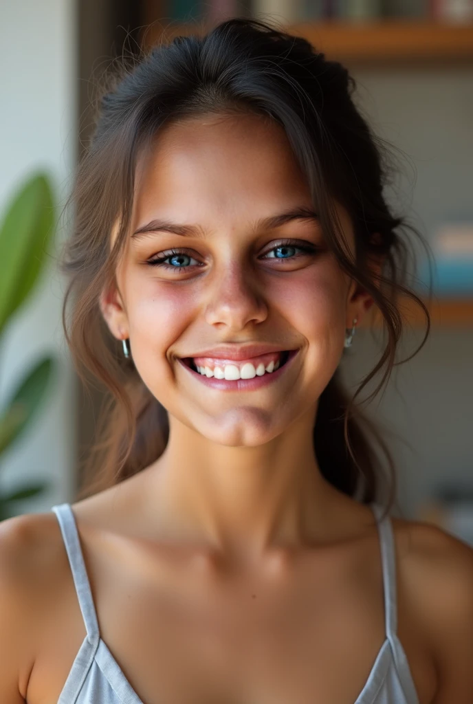 star Molly Smith shows off her blindingly white new teeth