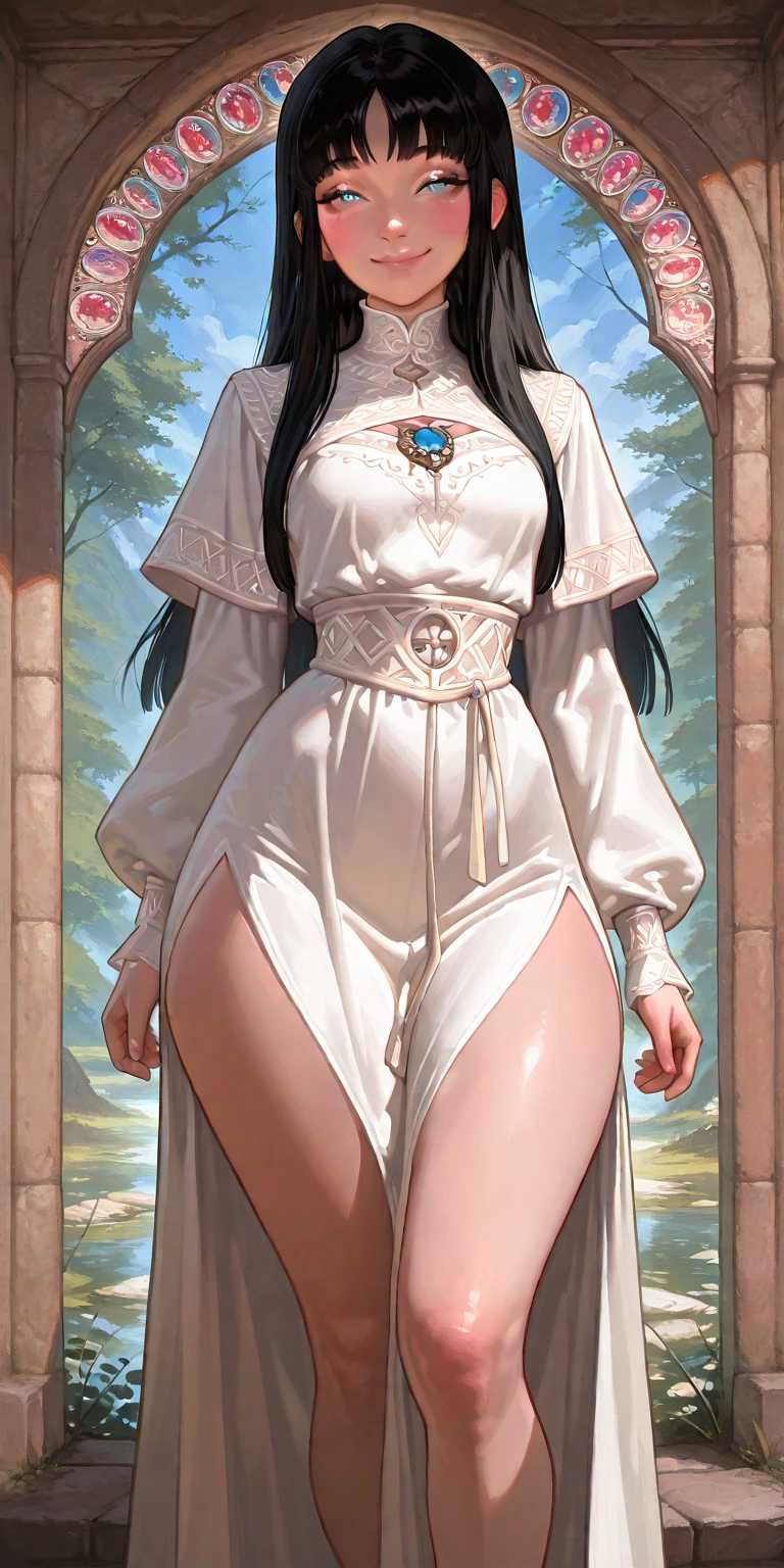 (ghostly, ethereal very young girl with floor-length translucent, flowing attire, resembling a cloak). She has very long, flowing, cascading hair that adds to her ghostly appearance. Her face is gaunt, pale, ghostly, with a touch of sorrow. gloomy atmosphere. The scene exudes an eerie ambiance, with a hint of (nsfw, sensual) undertones, as if unveiling secrets from the past. (subtle nudity:0.7), big blue eyes, samantha, nipples trough clothes, face, young girl, small breasts x
