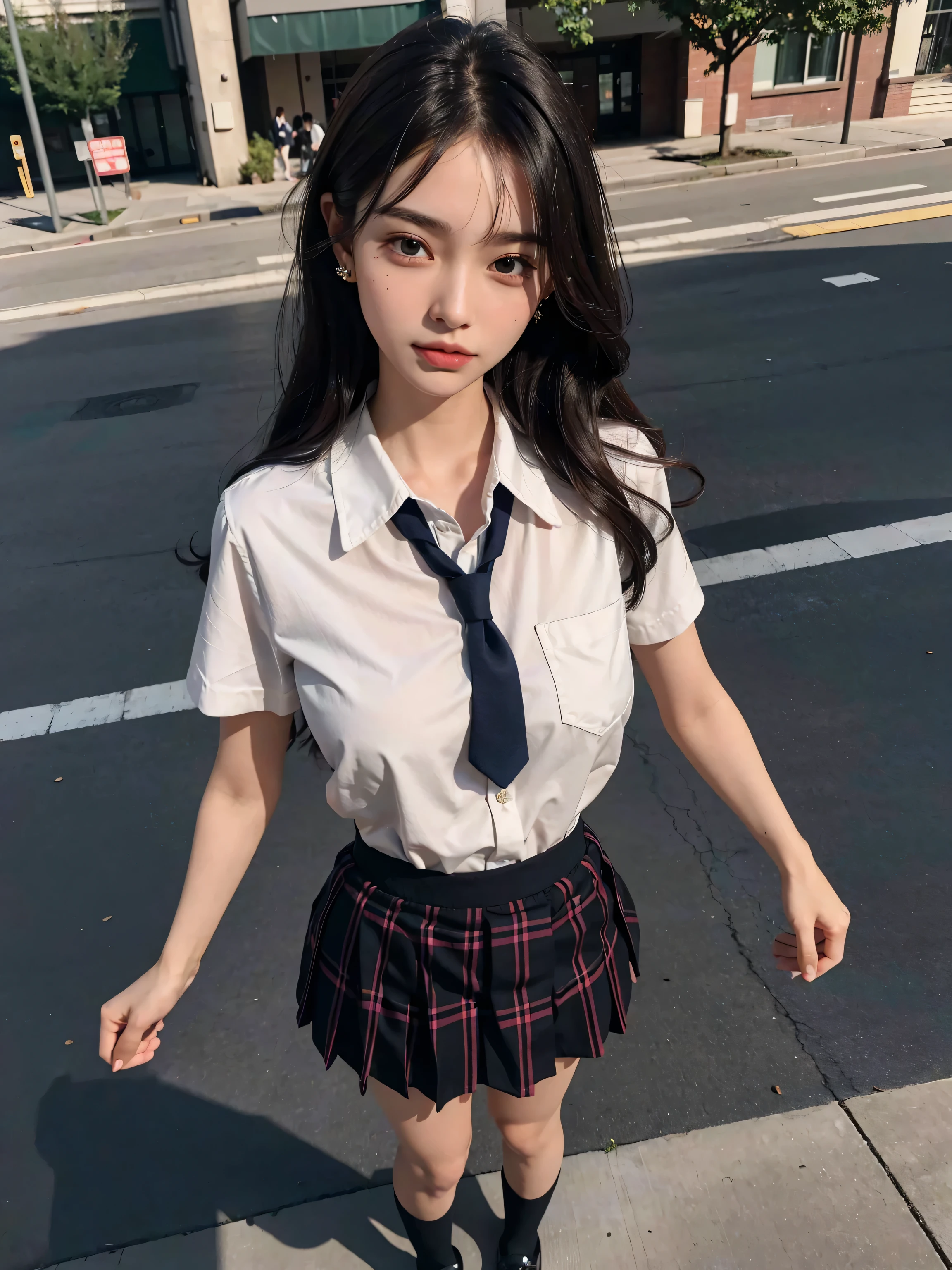 ((Photograph the entire subject、Fit to screen))、((Full Body Ebione))、((Side shot))、((small breasts、flat chest))、((12 years old、teenage girl)), ((A white shirt with short sleeves、Red plaid mini pleated skirt)), ((Red Tie))、 ((Black booties))、((Kneel in church))、((１With people))、((In the background is the interior of a gorgeous Gothic church.))、（教会内部は無With peopleす）、((high nose))、((Delicate body))、((vertical upper body))、((Clean、masterpiece、professional artwork、famous artwork))、((Perfect girly body))、((Beautiful pre-adolescent girl)),((An embarrassingly cute face))、 The skin is very bright ,semi long hair, curls , brown hair,Japanese、 it&#39;Realism, direct lighting, Volumetric light, super detailed, best quality, ultra high resolution, stock quotes, 8Kmasterpiece, best quality, ((big eyes))、、original photo, absurd, ((带着Smile的眼睛、Smile)), ((open mouth)),
