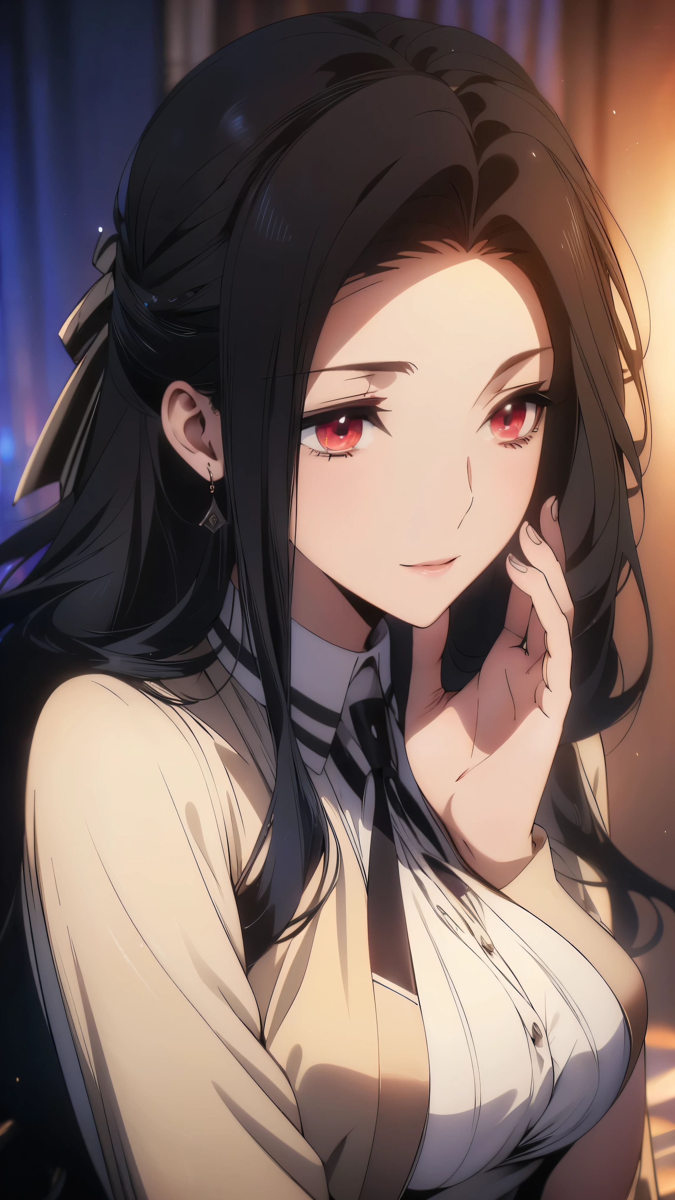 Rift, Big breasts部, Jewelry, Rich, Elegant, Attractive, 16K, nffsw, nffsw,  General Thunderbolt,  top quality,  masterpiece. (Cinematic digital art: 1.3),  high quality,  masterpiece, Highest quality,  Super Details, illustration, [4k digital art]、  When I Drool , (  sharp focus : 1.5), (Dim lighting :1.2), Depth of Field, Bokeh, 4K 、( masterpiece:1.3),   high resolution ,  Super Fine,  Extremely fine CG Unity 8K wallpaper,  actual , Realism,  original photo of the bedroom,  Beautiful Detailed Face , pale, Realistic Glowing Skin ,  Detailed Cloth Texture , Detailed hair textures,  Perfect Fit,  beautiful face, Acura,  anatomically correct,  Highly detailed facial and skin texture , Natural neck length, ( Beautiful Hands ), ( fair skin:1.2), Thin legs, Thin feet, Detailed Characters、A detailed face、 detailed background ,Big breasts,Vest shirt , skirt，Smile， looking at the camera