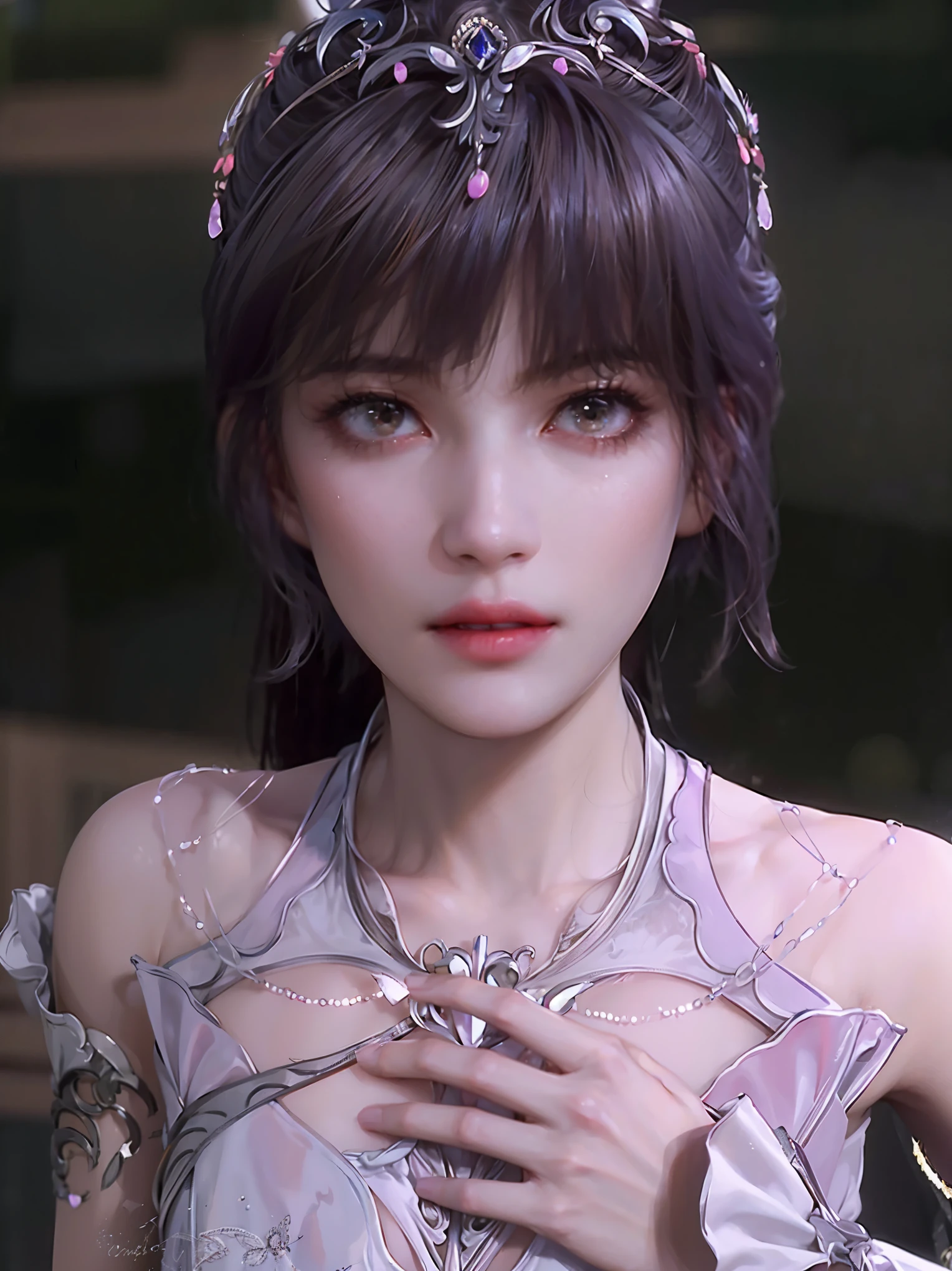 Best Quality, Masterpiece, Close Up of an Oriental Beauty, Need for Beauty, Asian, Dragon, Game CG, Lineage 2 Revolutionary Style, Yun Ling, Close-up Character, Character Close-up, Inspired by Lee Meishu, Character Close-up, Hirase Jinyao, Female Character, Inspired by Lan Ying, Shadow Messenger Movie, (Perfect Face), (Delicate and Beautiful Facial Features), (Beautiful Eyes), (Pointed Nose), Super Fine Face, Delicate Eyes, Double Eyelids, Beautiful Face, (Photo Realistic: 1.3), Cute, Medium Breasts