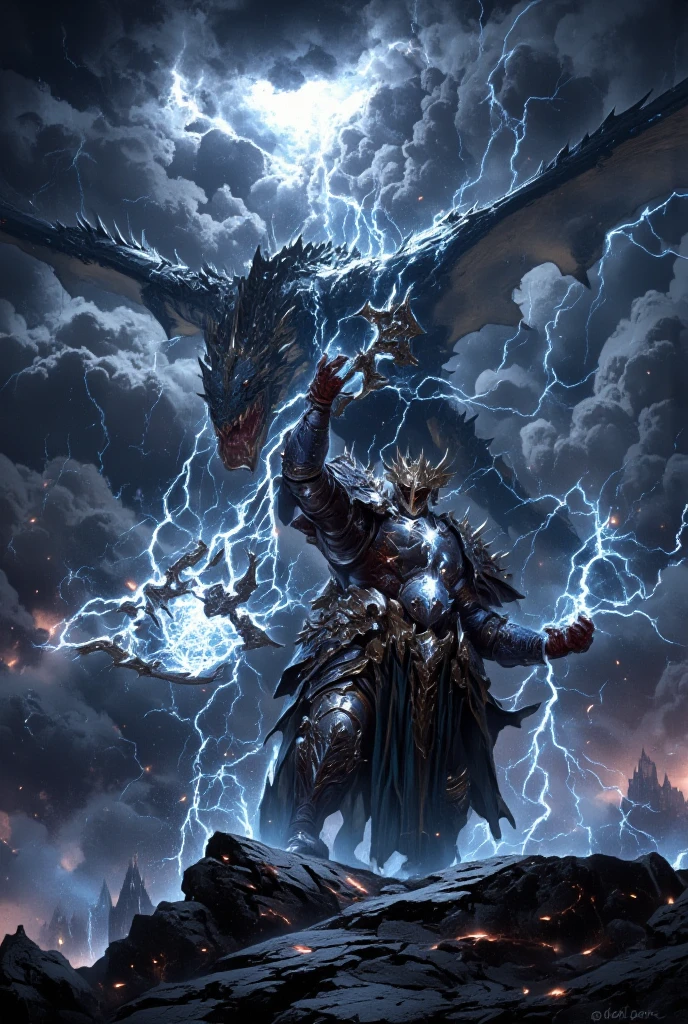 "Between the realms of the living and the dead lies the Twilight Monastery, a place where spirits pass to the afterlife, guided by the silent vigil of the Phantom Lotus Knight. Wrapped in robes of shimmering silver, reinforced by spectral samurai armor, he drifts through an endless field of floating lotus petals. His presence disturbs neither time nor space, his existence a mere ripple in the dreamlike reality that surrounds him. His katana, forged from crystallized moonlight, glows with the grace of countless lifetimes spent in service to the unseen. His mount—a ghostly kirin with antlers wreathed in soft golden flames—moves without sound across the mirrored surface of a midnight lake, reflecting an endless sky of swirling constellations. But the stillness shatters as ethereal oni warriors rise from the mist, vengeful spirits seeking passage into the world of the living. The knight draws his blade—his duty is clear."