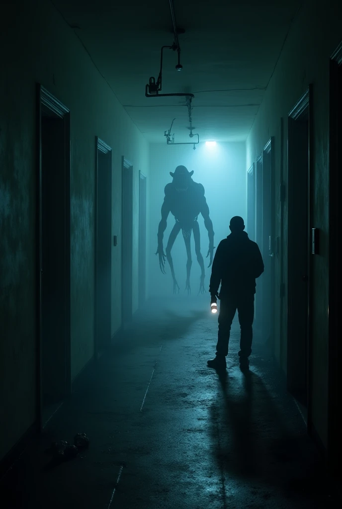 Escaping from a monster in an abandoned hospital